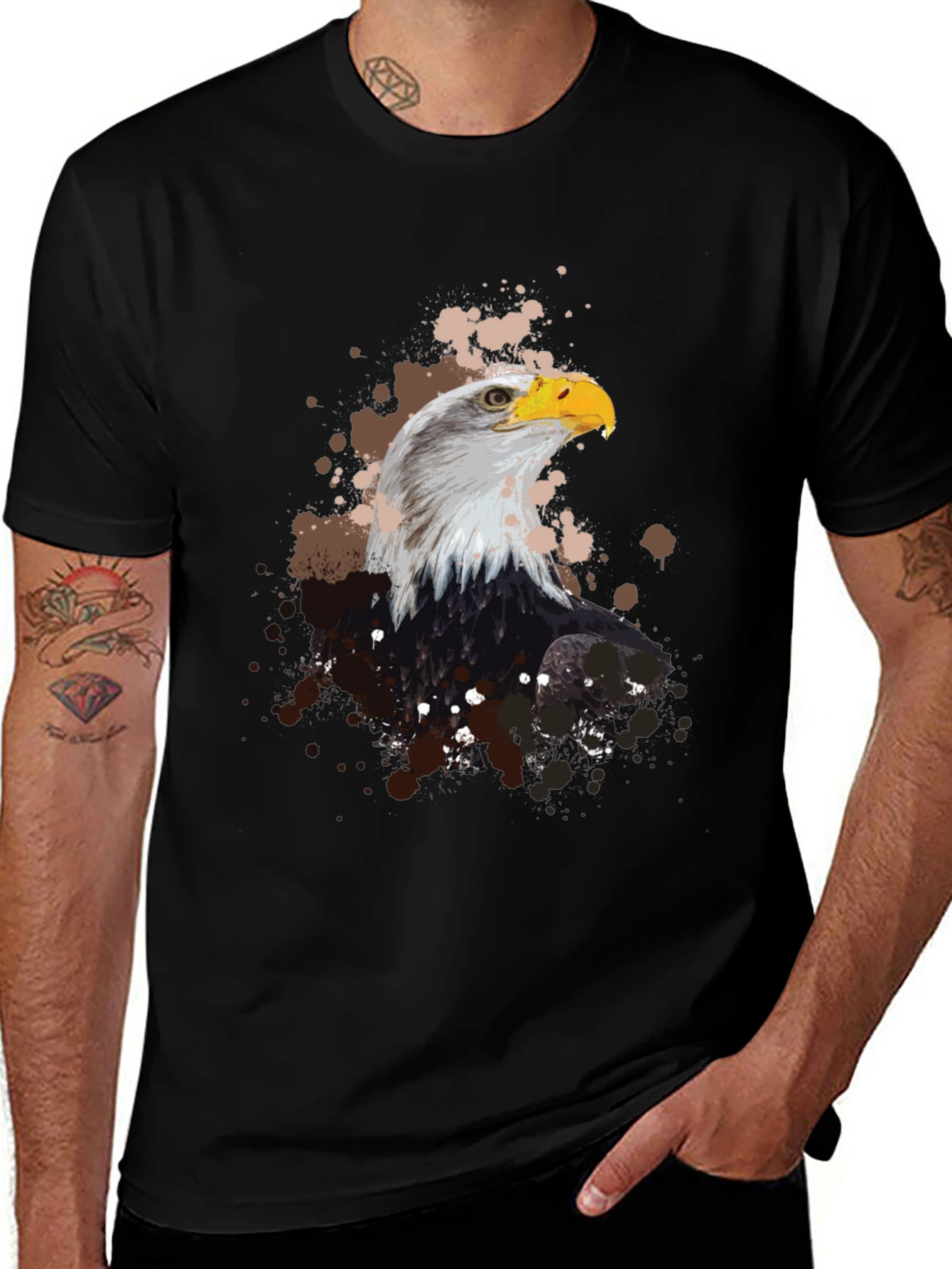 Variant 25 of Eagle Graphic Tee - Men's Black T-Shirt