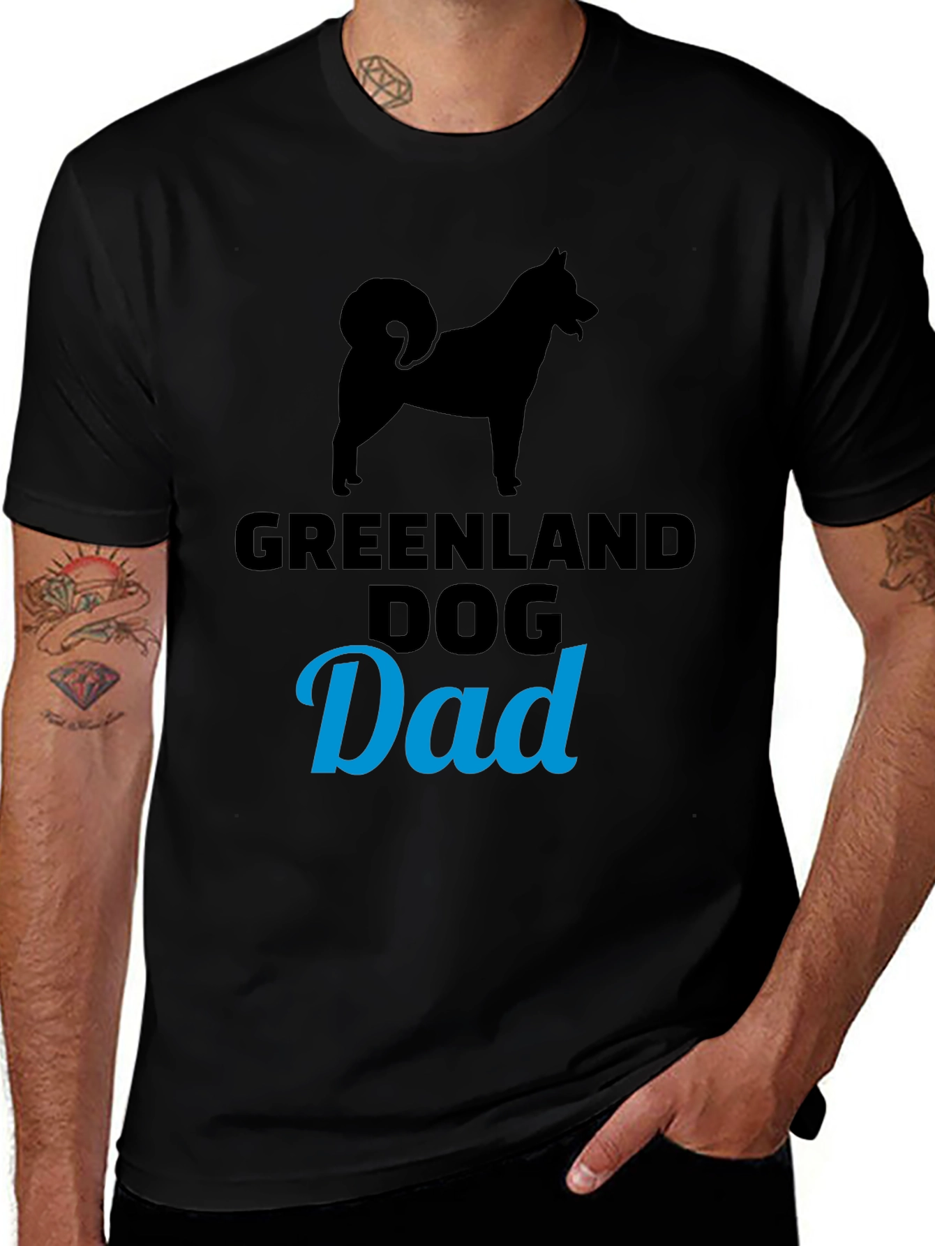 Greenland Dog Dad T-Shirt, Black Dog Lover Tee