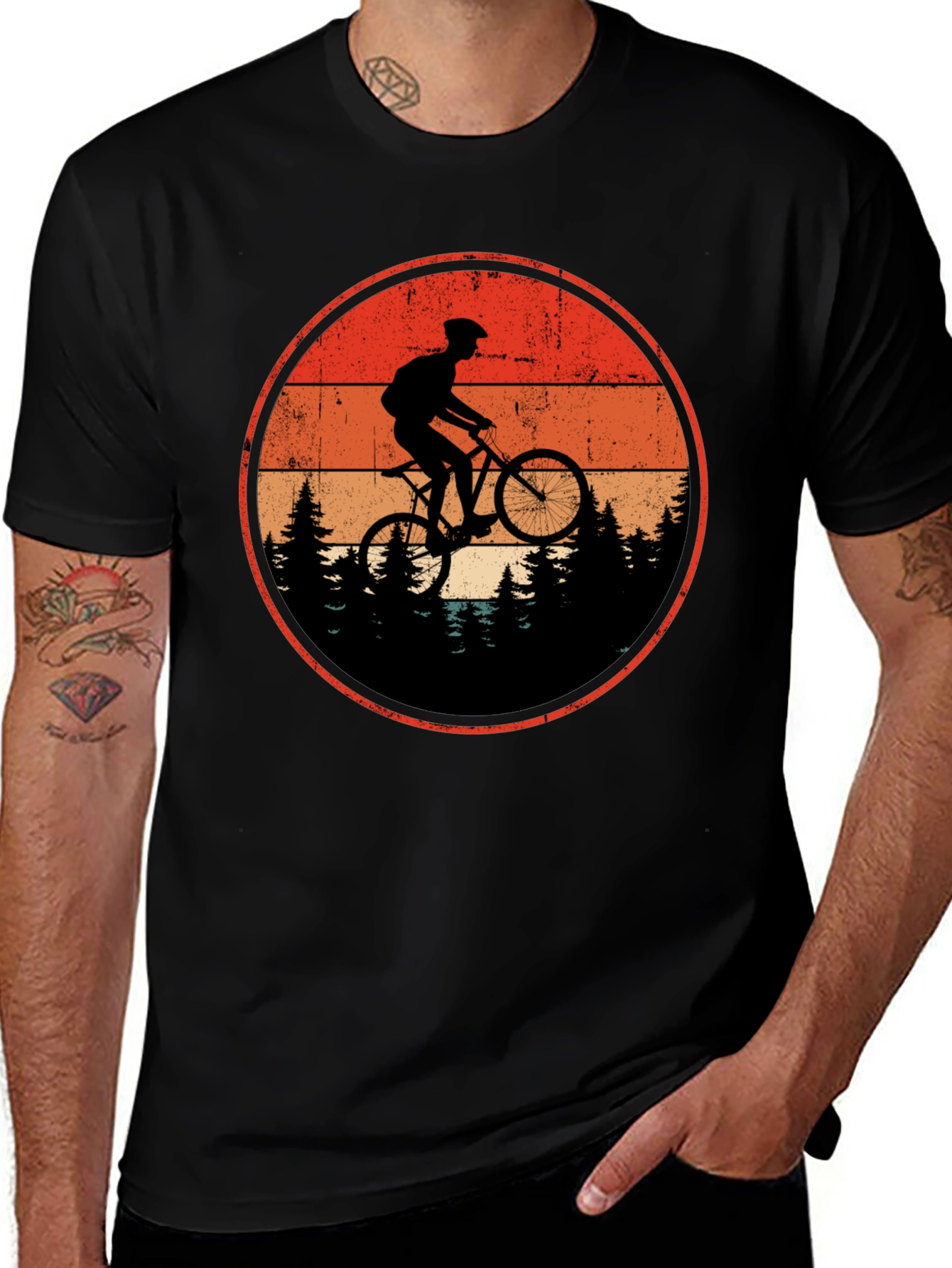 Retro Mountain Biker T-Shirt - Vintage Style