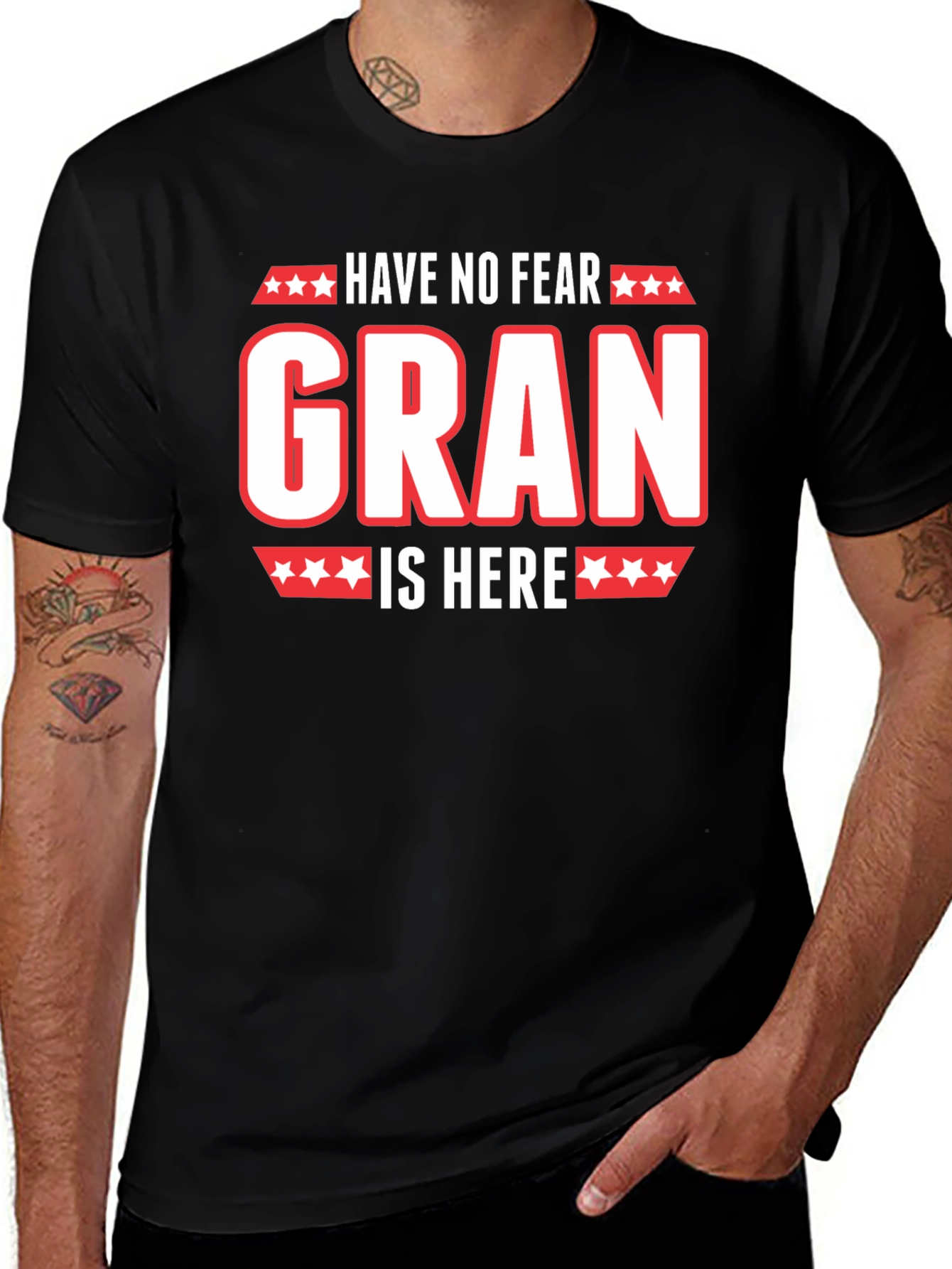 Have No Fear Gran Is Here Black T-Shirt
