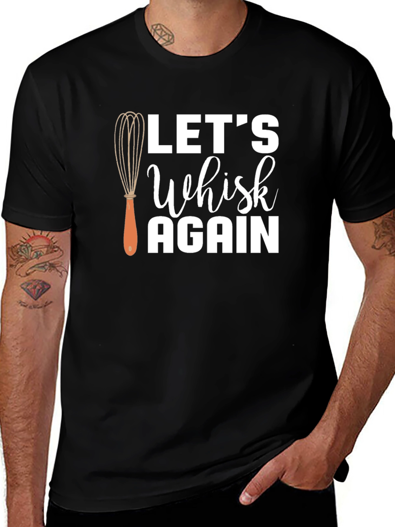 Variant 14 of Let's Whisk Again Graphic Tee - Black Cotton T-Shirt