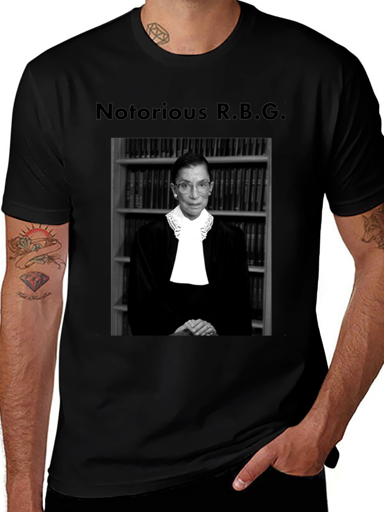 Notorious RBG T-Shirt - Black Crew Neck