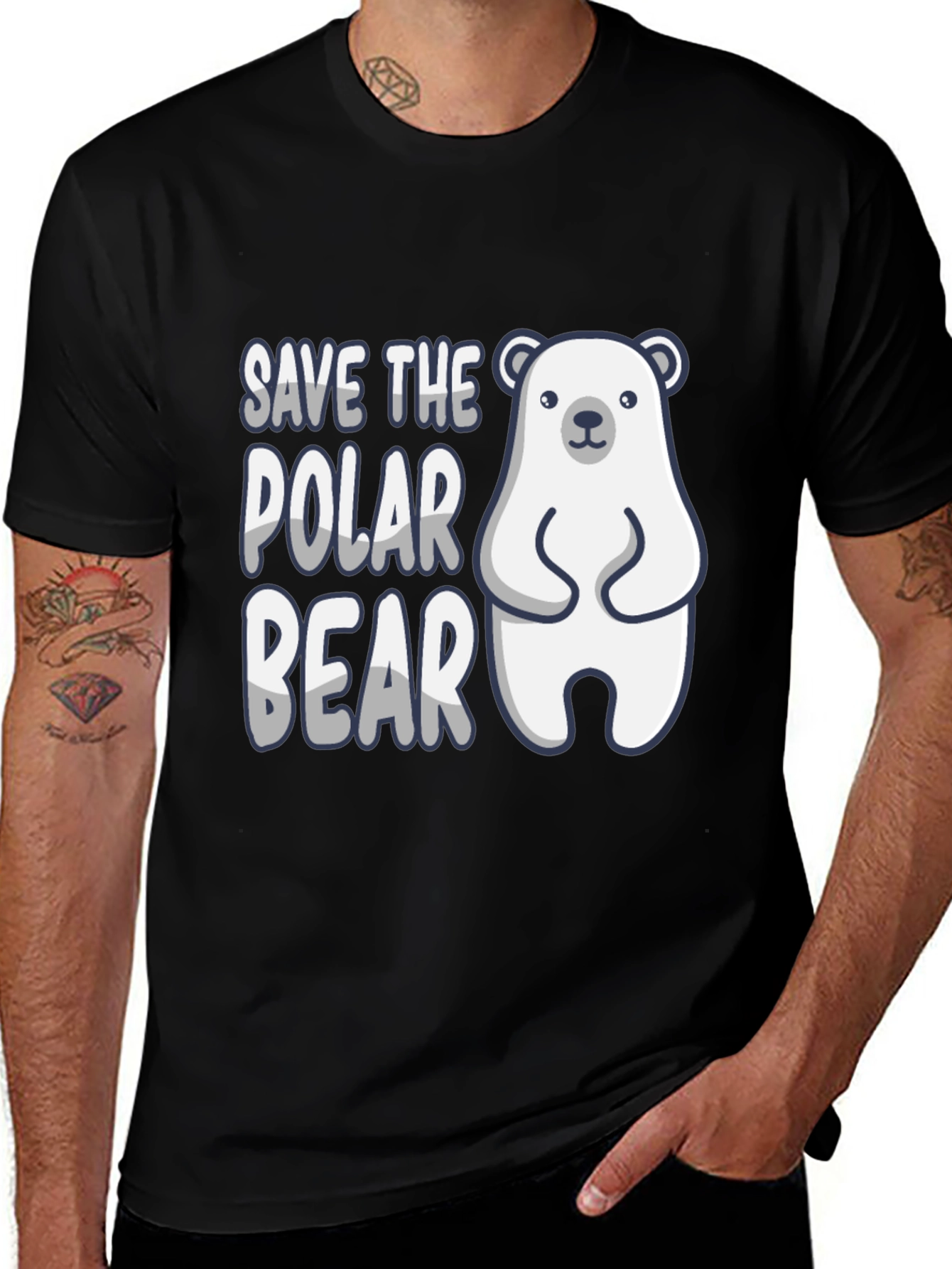 Variant 22 of Save the Polar Bear Graphic T-Shirt