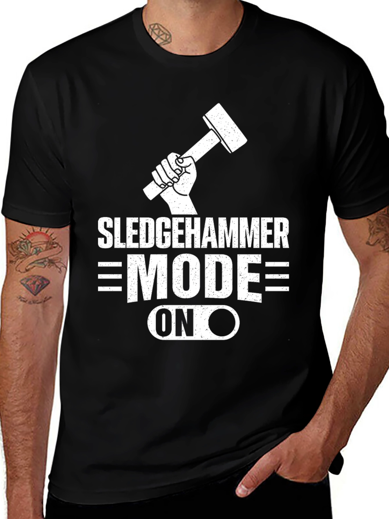 Black Sledgehammer Mode ON Black T-Shirt main image