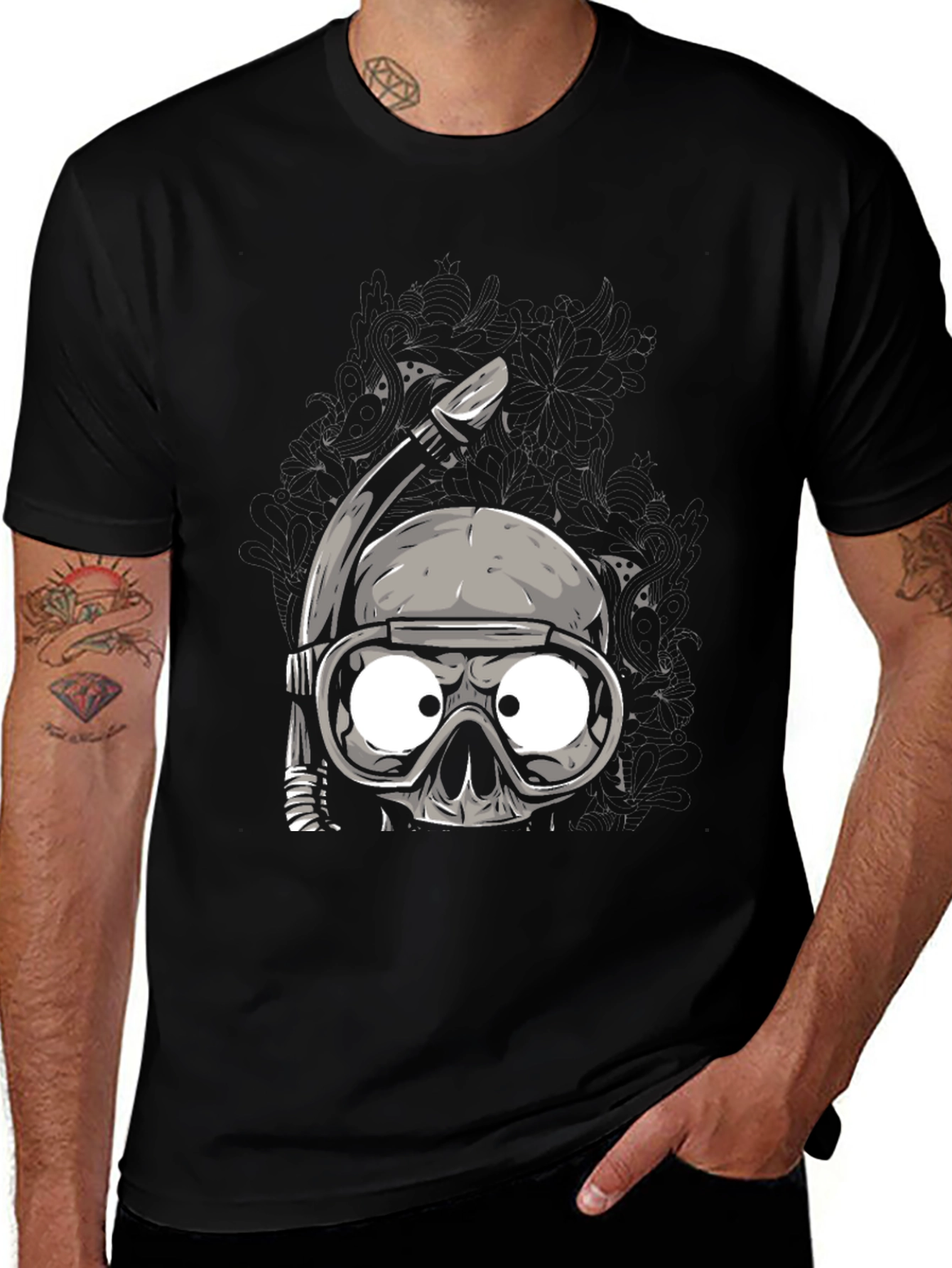 Variant 29 of Skull Snorkel Graphic T-Shirt - Unique Design