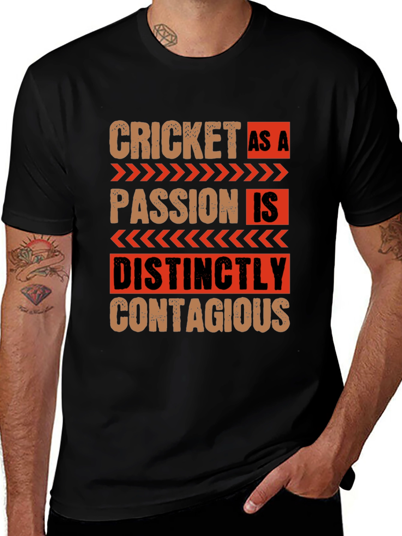 Variant 9 of Cricket As A Passion Black Graphic T-Shirt