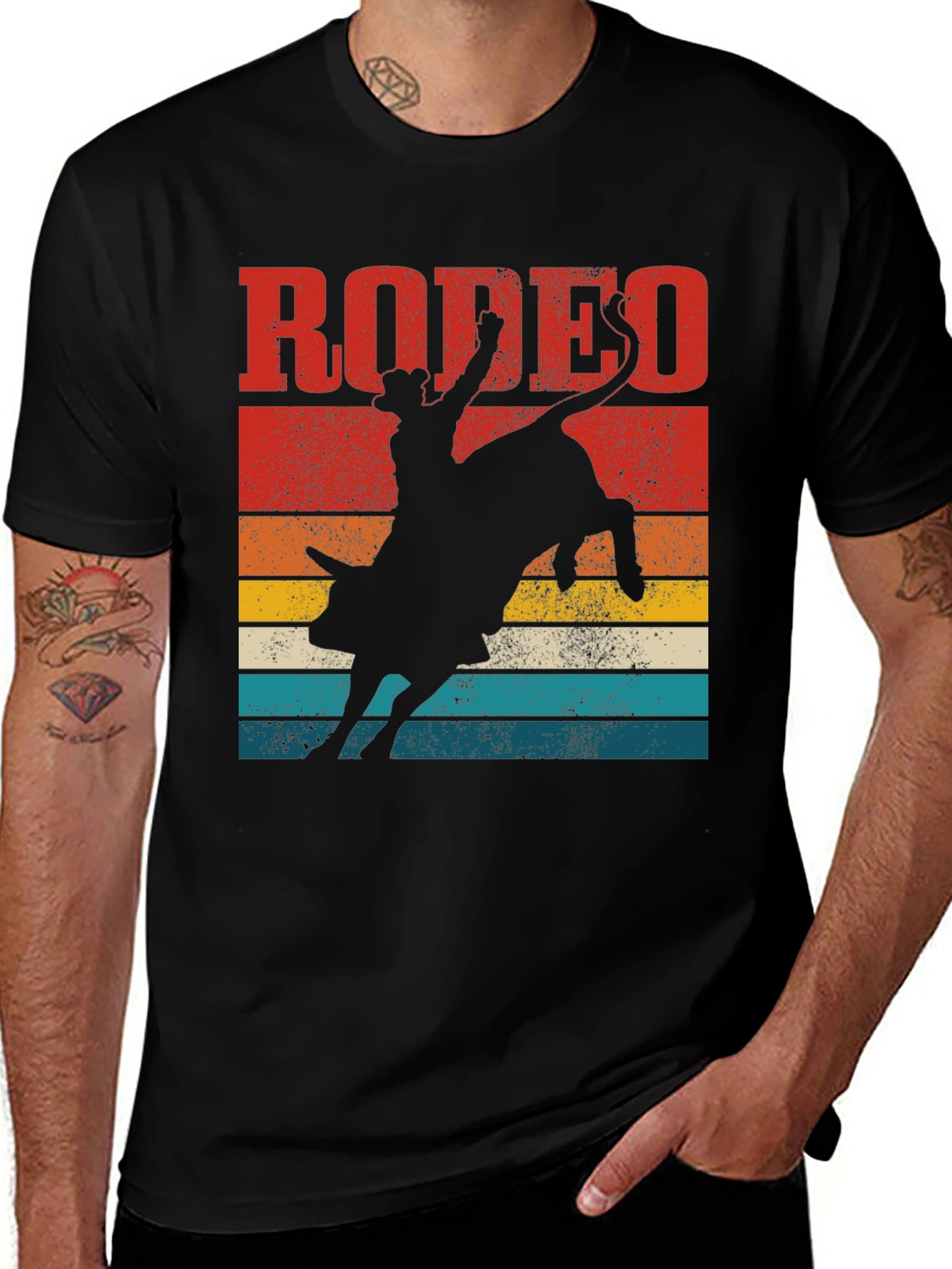 Variant 6 of Vintage Rodeo Bull Rider Graphic T-Shirt