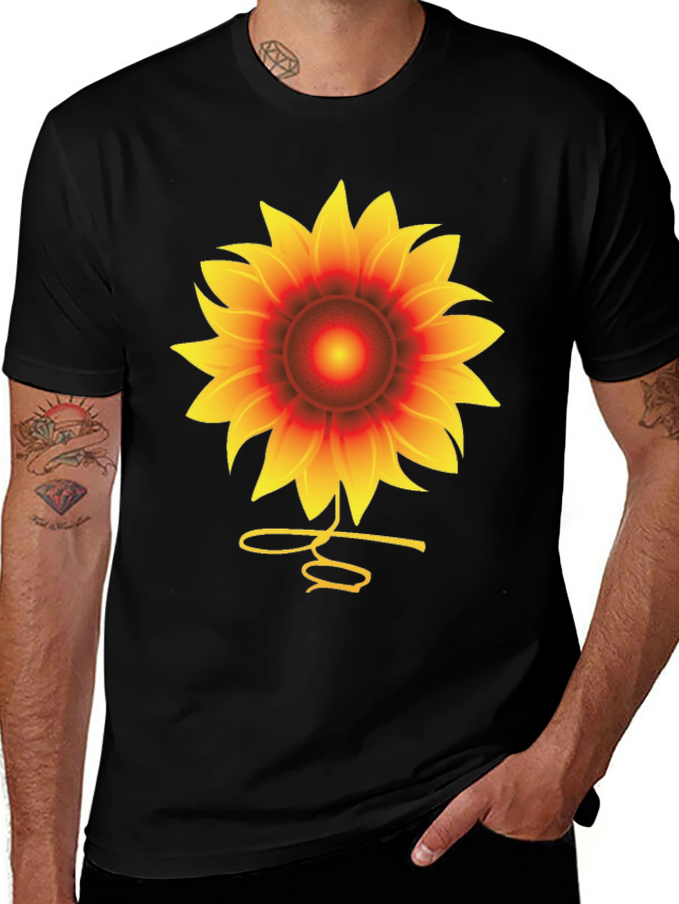 Variant 26 of Sunflower Graphic Tee - Unisex Black T-Shirt
