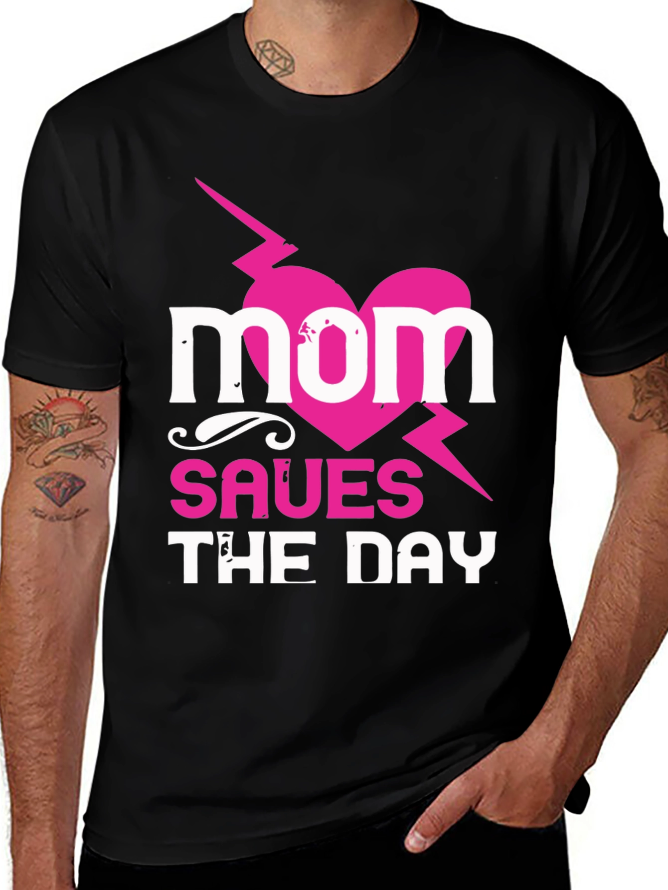 Variant 16 of Mom Saves The Day Graphic T-Shirt