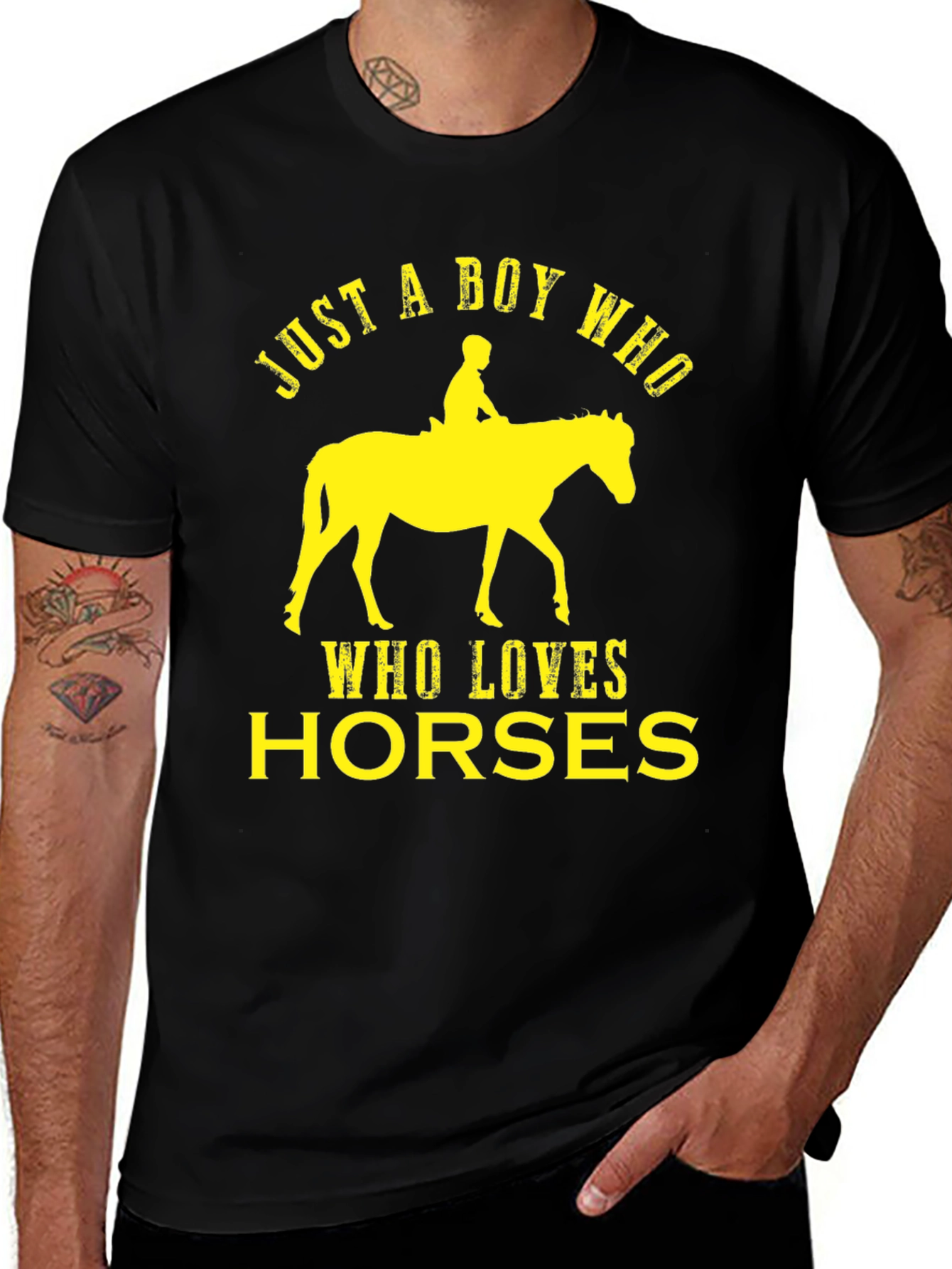 Variant 8 of Boy Who Loves Horses Graphic Tee