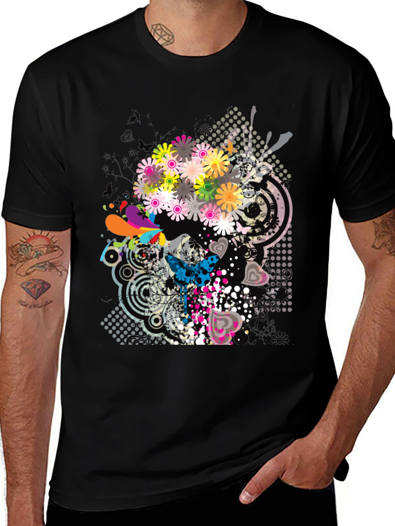Variant 25 of Abstract Graphic Print Crew Neck T-Shirt