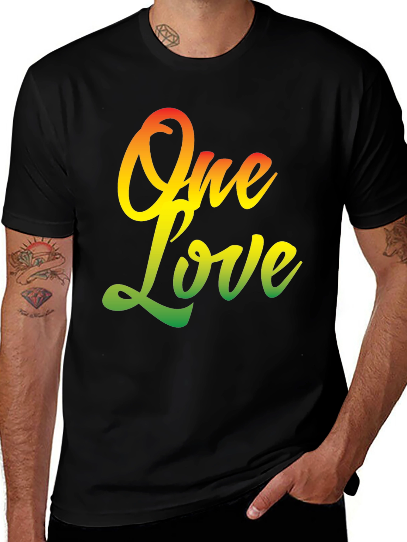 One Love T-Shirt - Rastafarian Reggae Style Graphic Tee