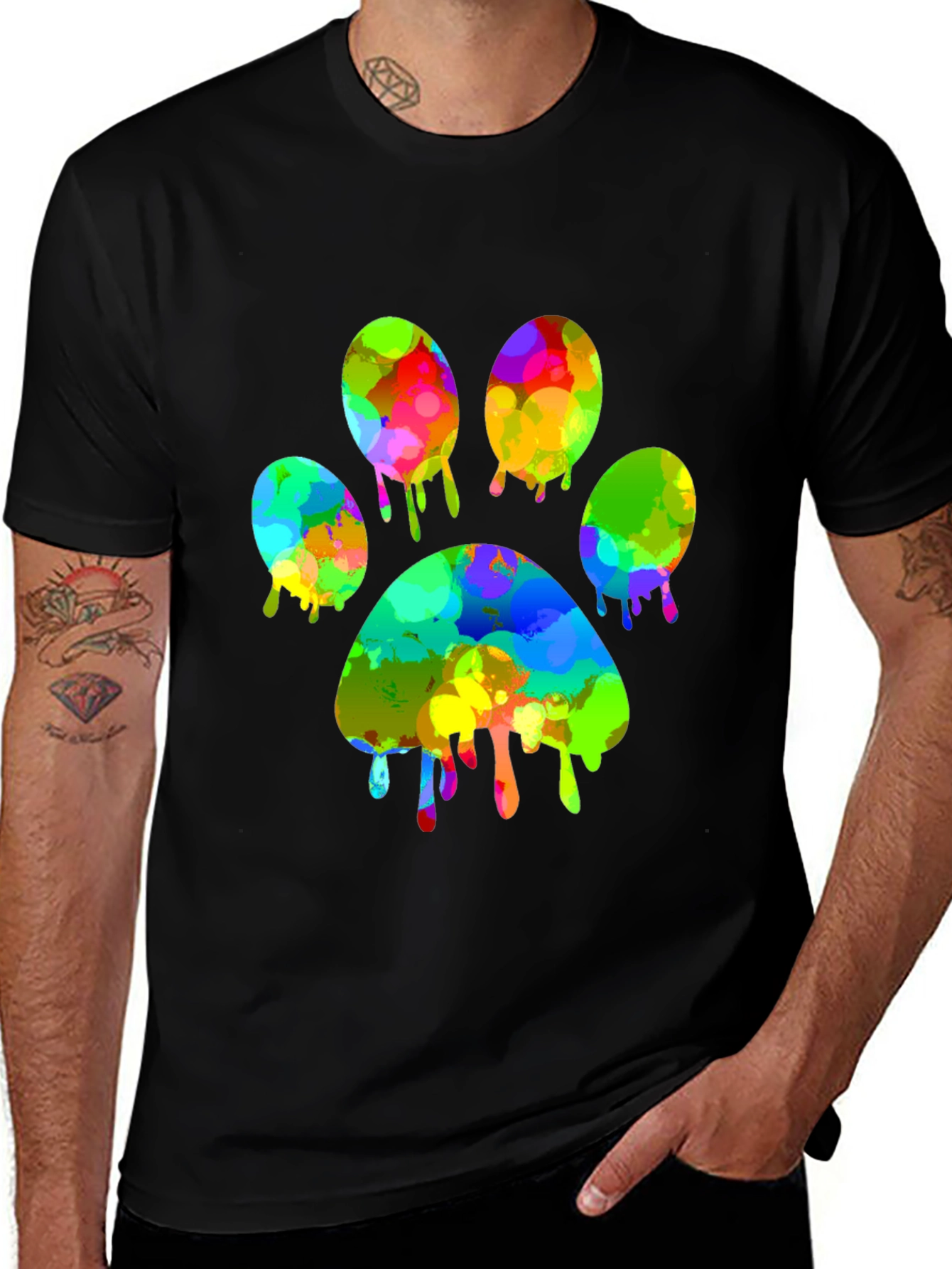 Variant 27 of Colorful Paw Print T-Shirt