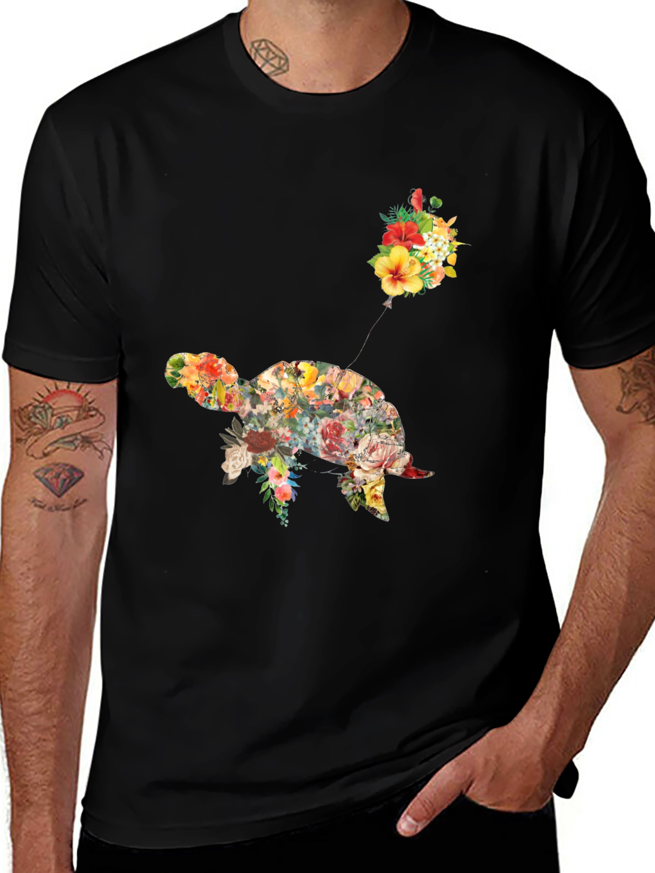Variant 6 of Floral Turtle Balloon Graphic Tee