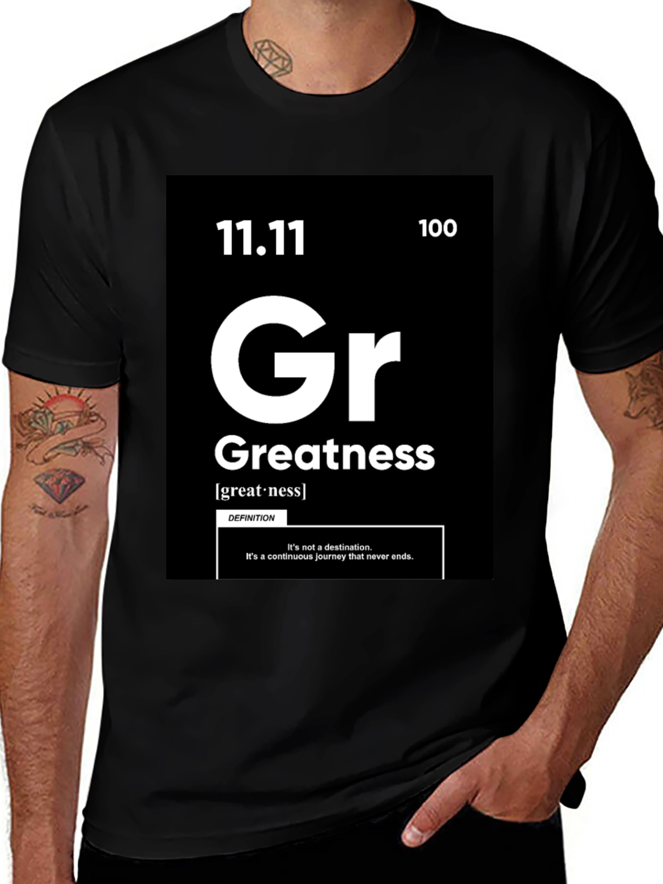 Variant 19 of Greatness Periodic Table Style Graphic T-Shirt