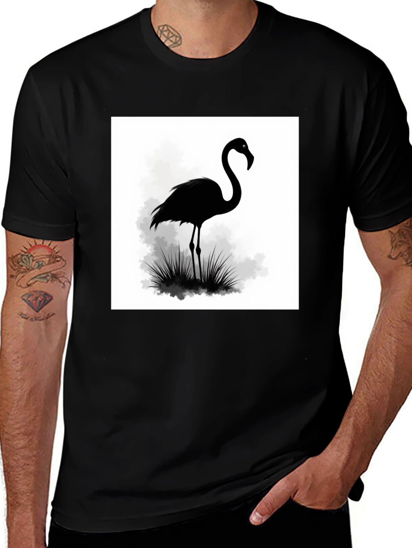 Variant 7 of Black Flamingo Graphic T-Shirt