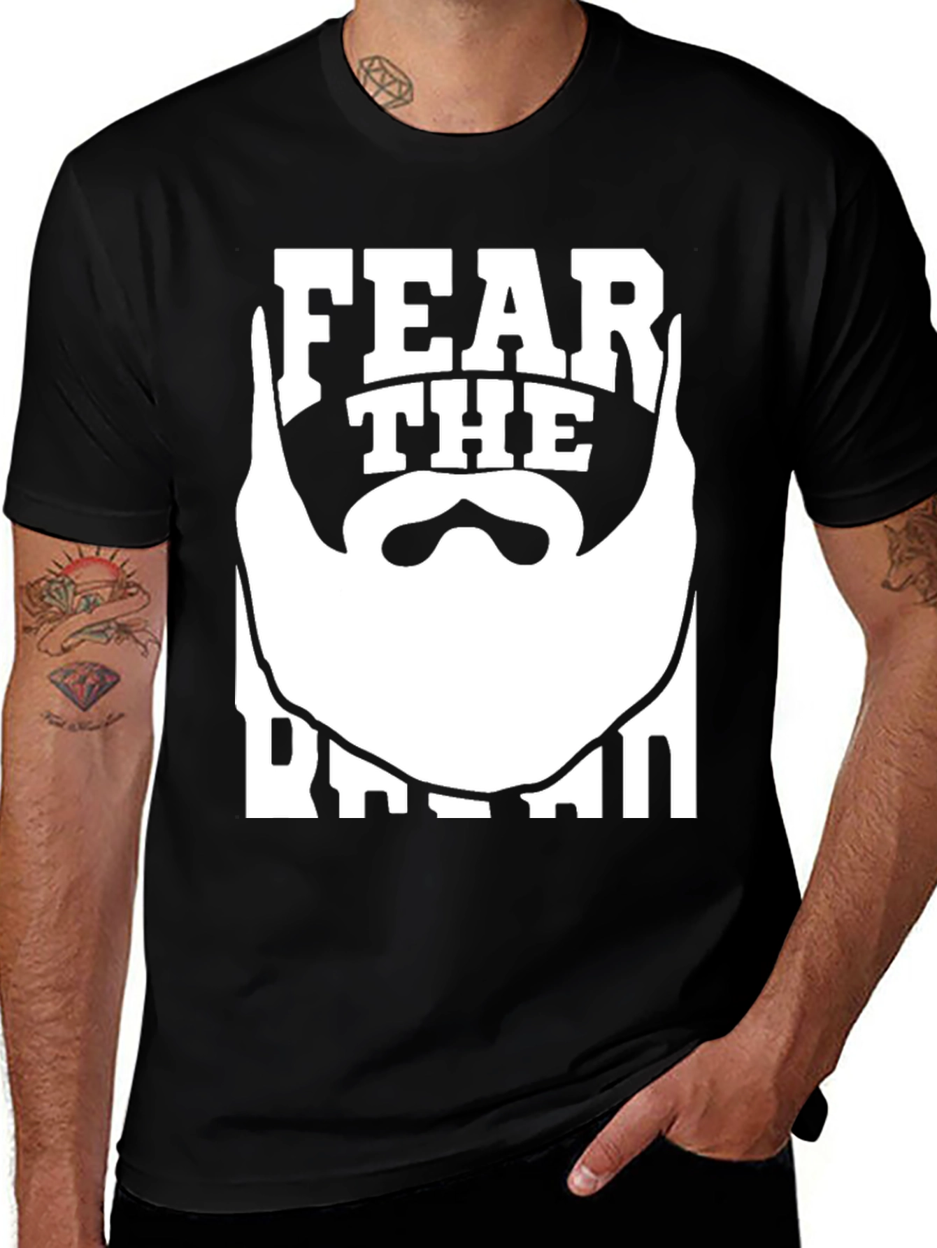 Variant 20 of Fear The Beard T-Shirt - Black Graphic Tee