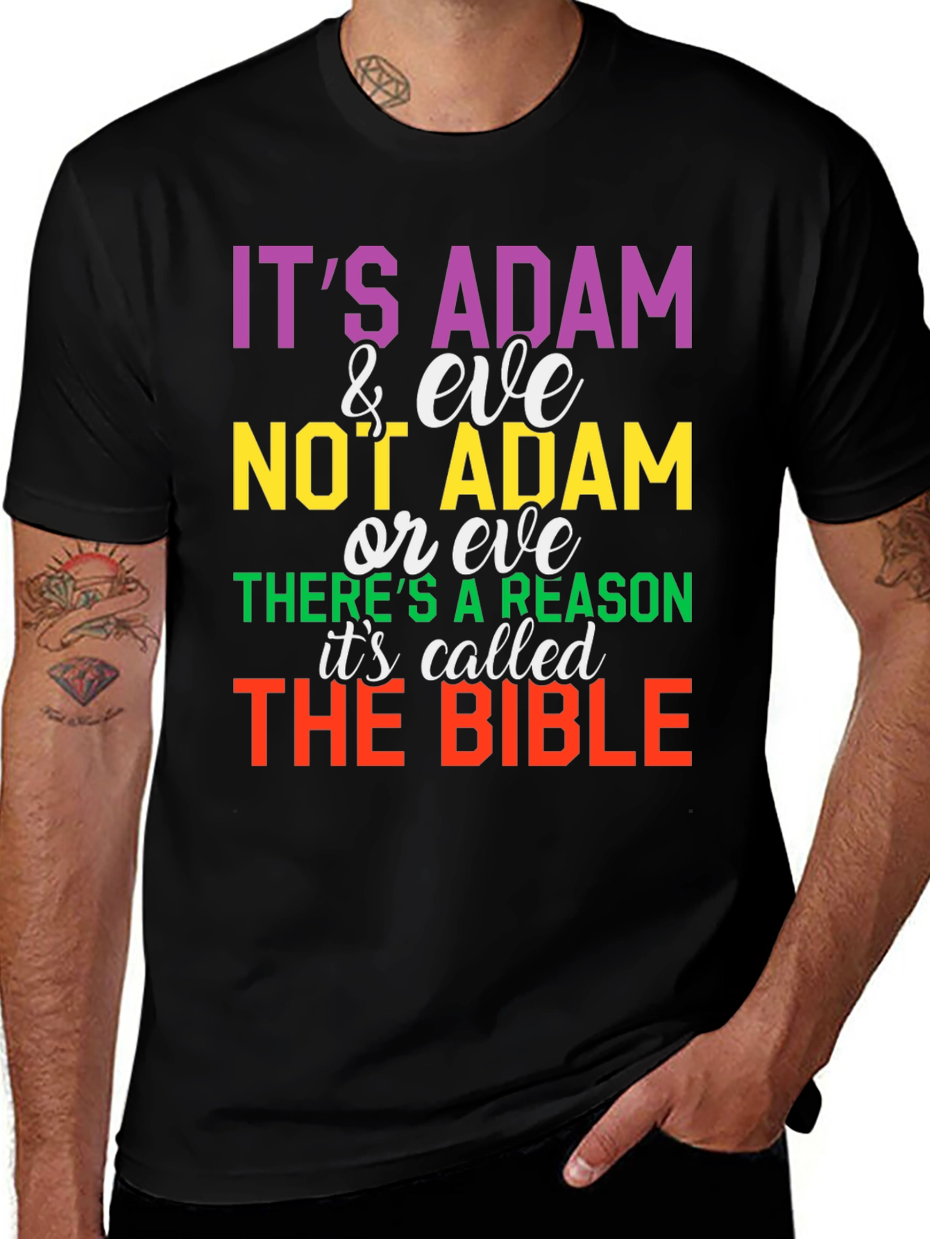 Variant 3 of Adam & Eve Bible Humor T-Shirt