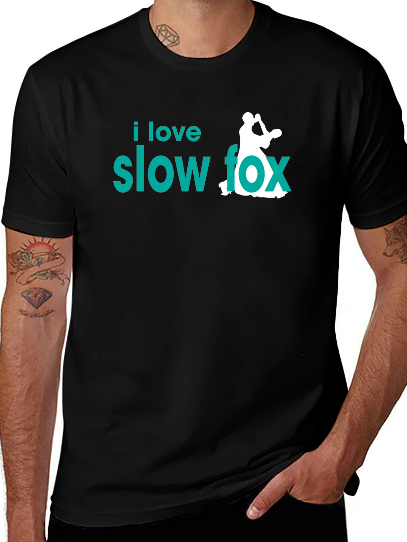 Variant 29 of I Love Slow Fox Dance T-Shirt - Black