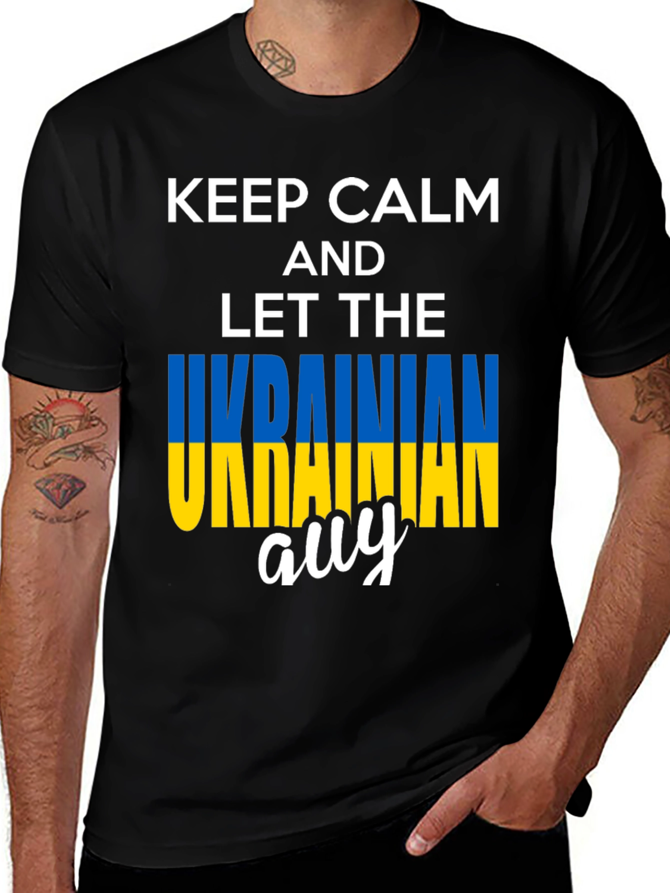 Keep Calm Ukrainian Guy T-Shirt - Black