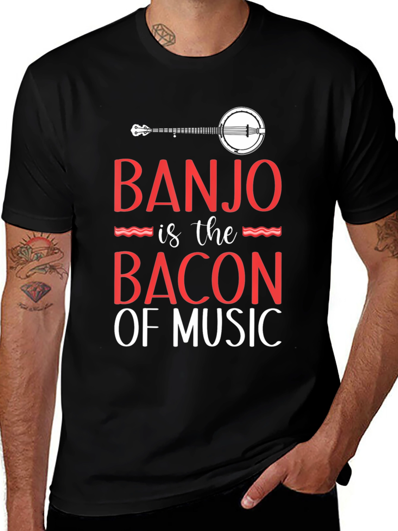 Variant 24 of Banjo Bacon of Music Graphic Tee