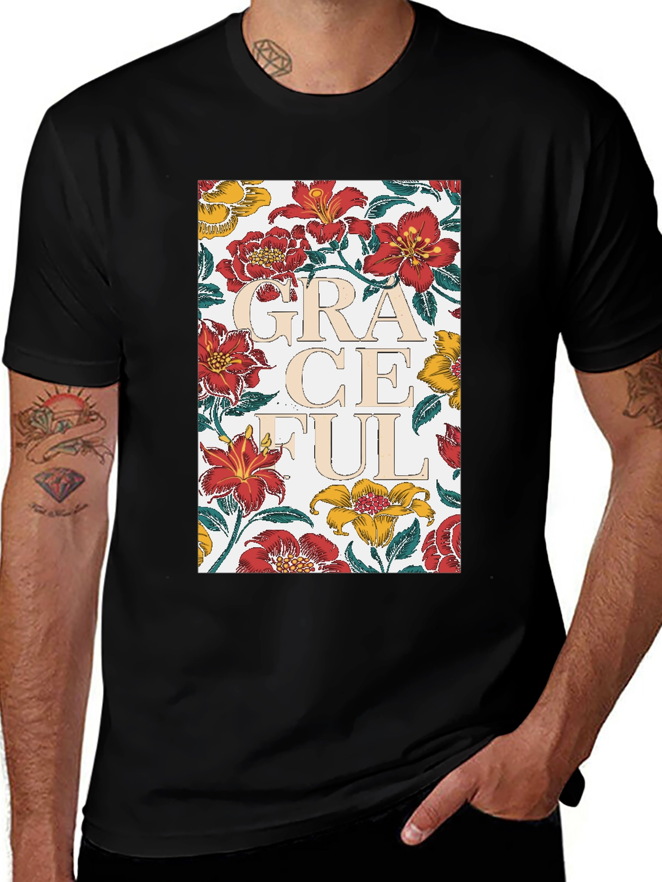 Variant 22 of Graceful Floral Graphic T-Shirt