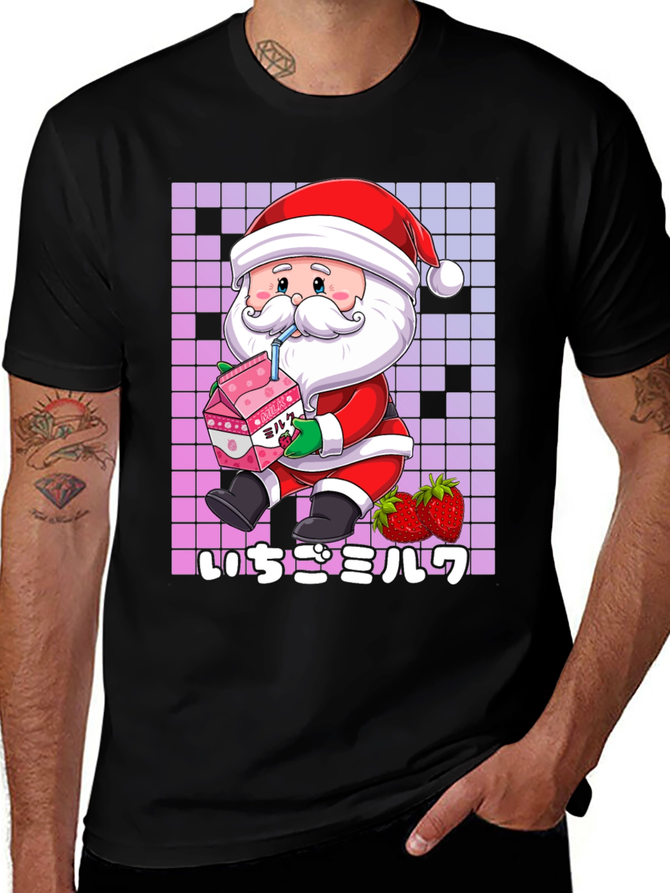 Variant 17 of Kawaii Santa Strawberry Milk T-Shirt