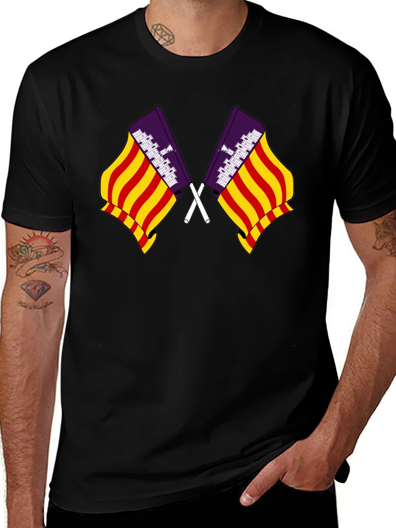Mallorca Flag T-Shirt - Black Graphic Tee
