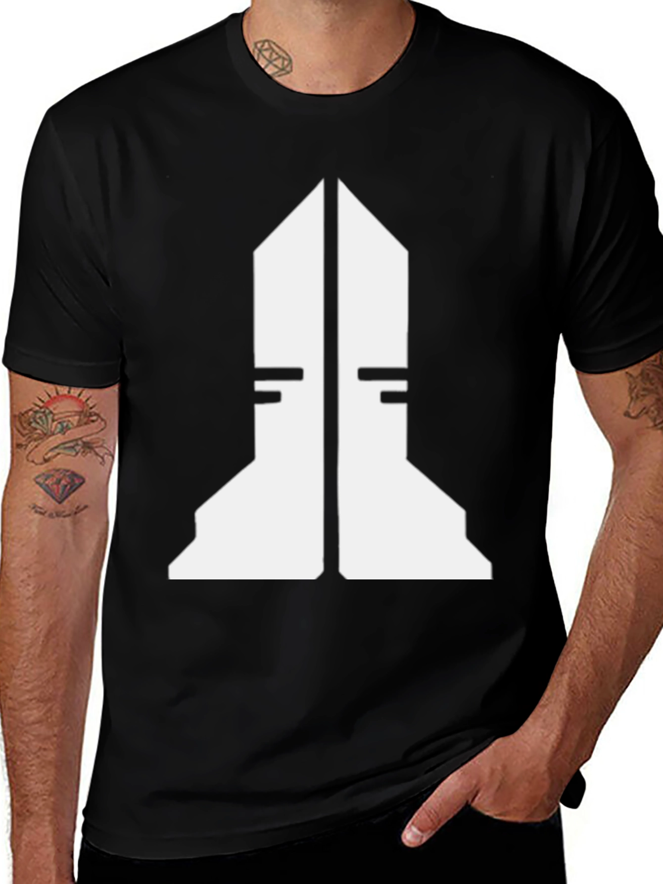 Variant 2 of Geometric Graphic Black T-Shirt