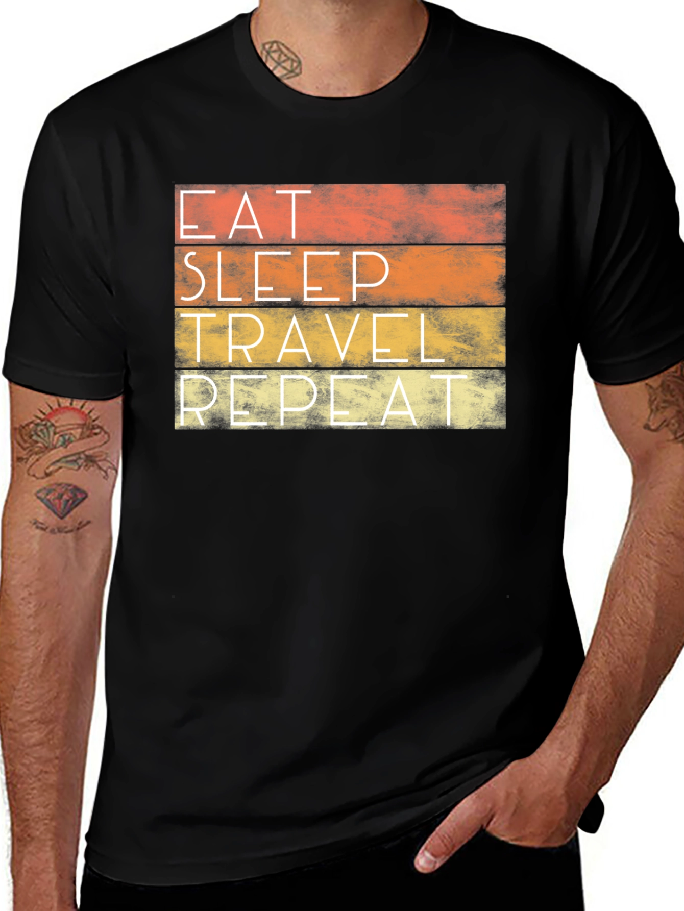 Variant 6 of Eat Sleep Travel Repeat Graphic Tee