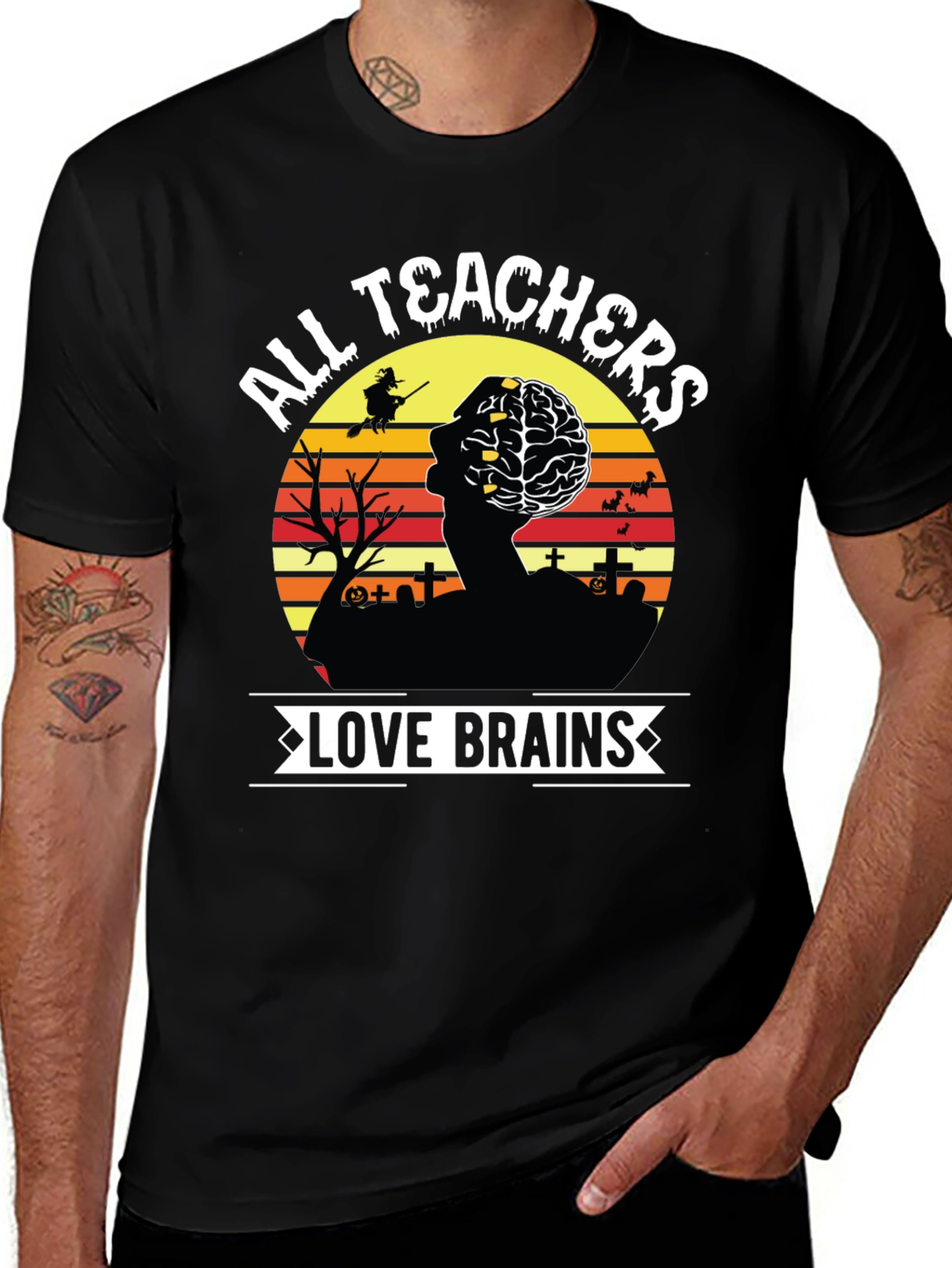 All Teachers Love Brains Halloween T-Shirt