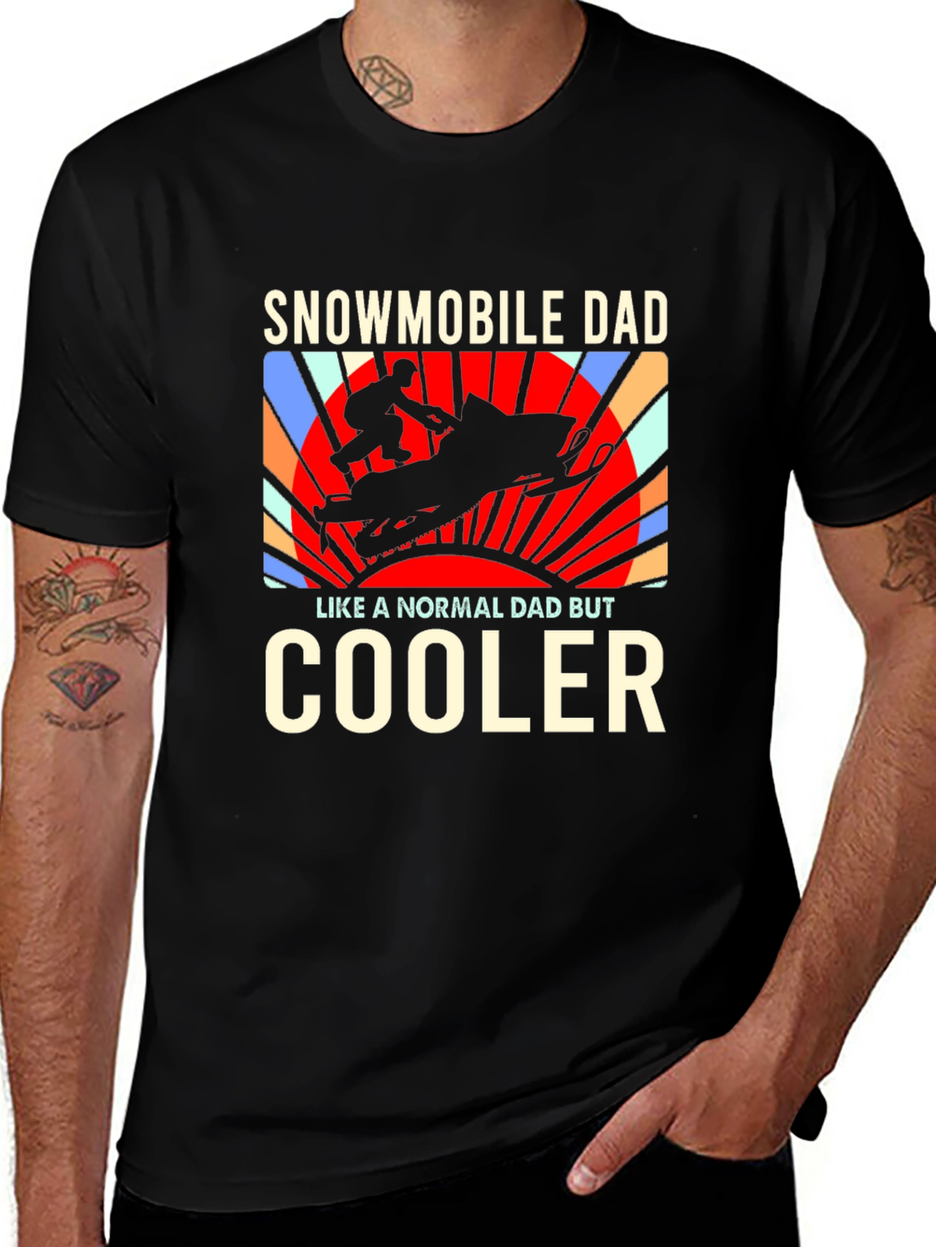 Variant 4 of Snowmobile Dad T-Shirt - Cooler Than Normal