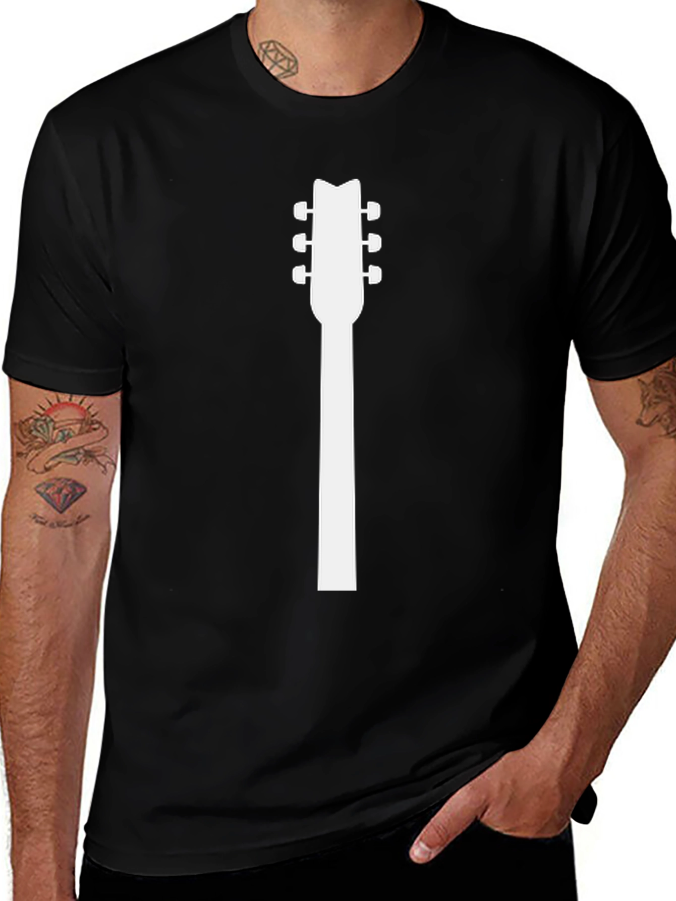 Variant 19 of Guitar Headstock Graphic Tee - Musician's T-Shirt