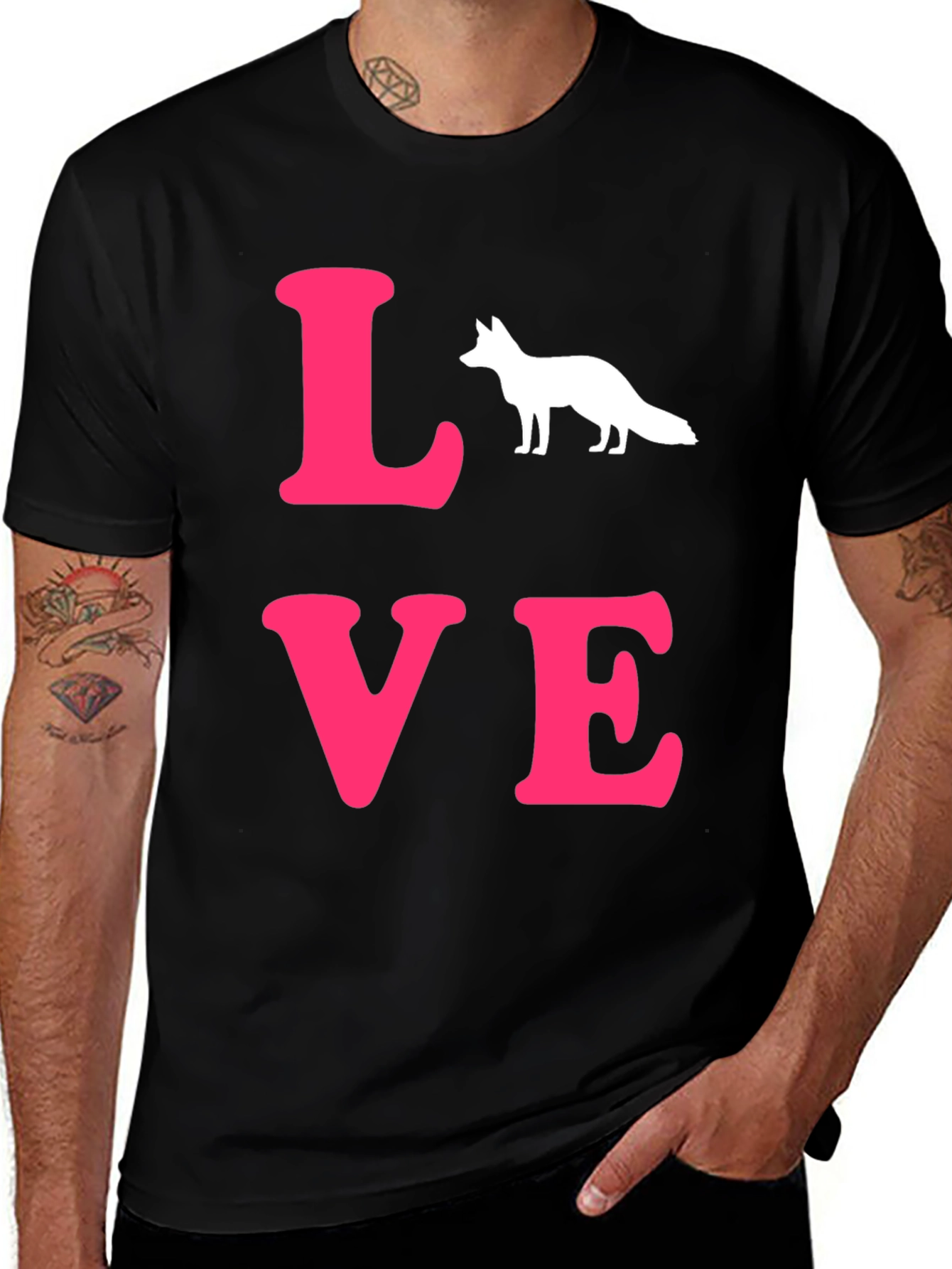Variant 19 of Love Foxes Black T-Shirt | Novelty Graphic Tee