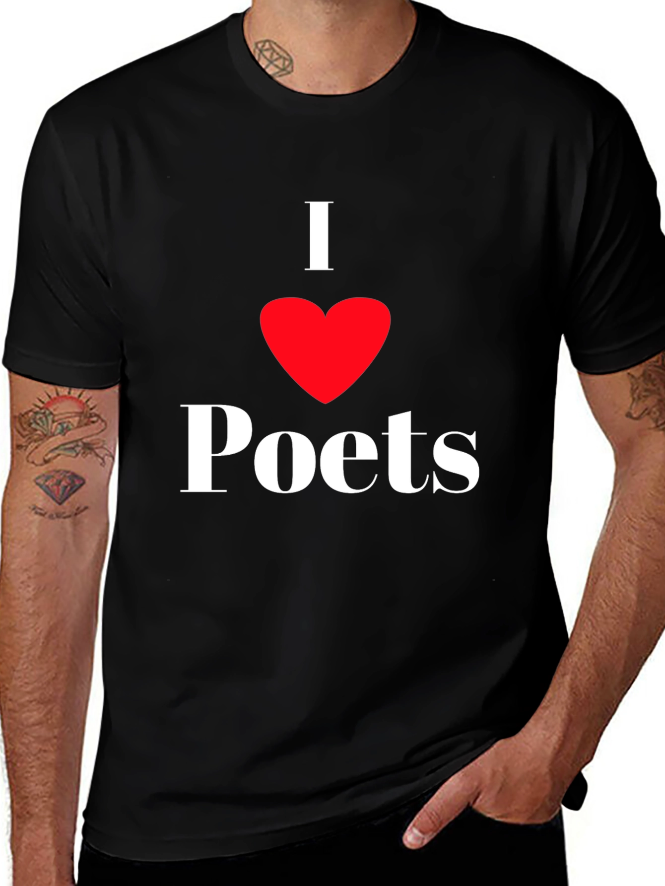 Variant 10 of I Heart Poets Black T-Shirt