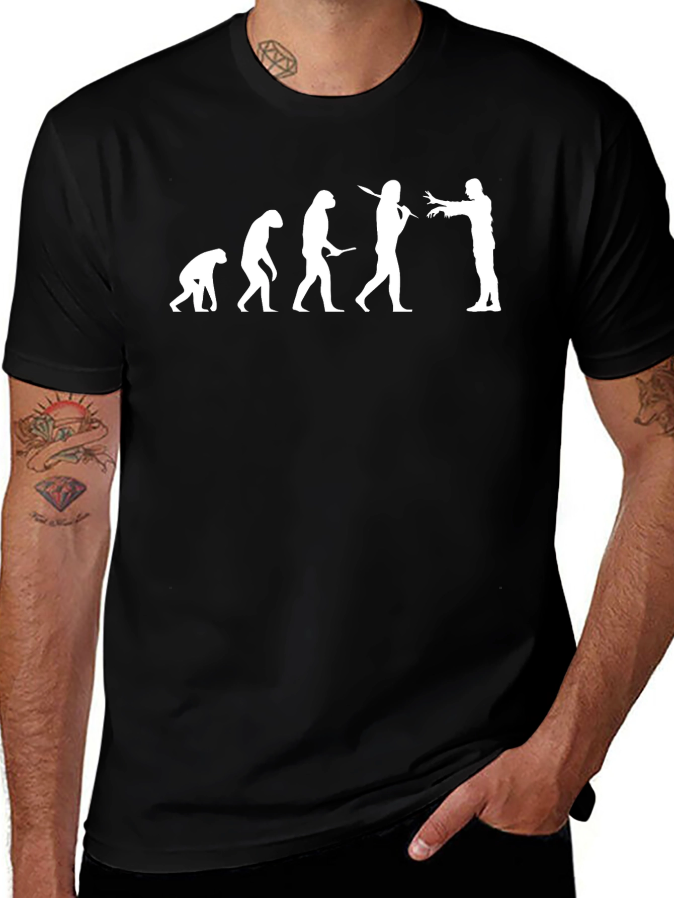 Variant 5 of Evolution to Zombie T-Shirt - Funny Novelty Tee