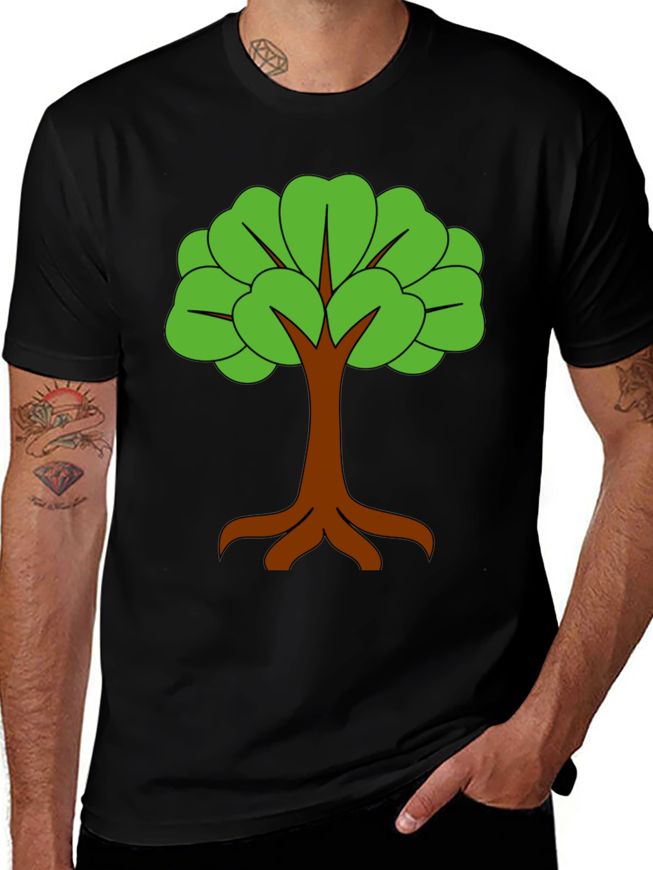 Variant 26 of Nature Tree Graphic Black T-Shirt