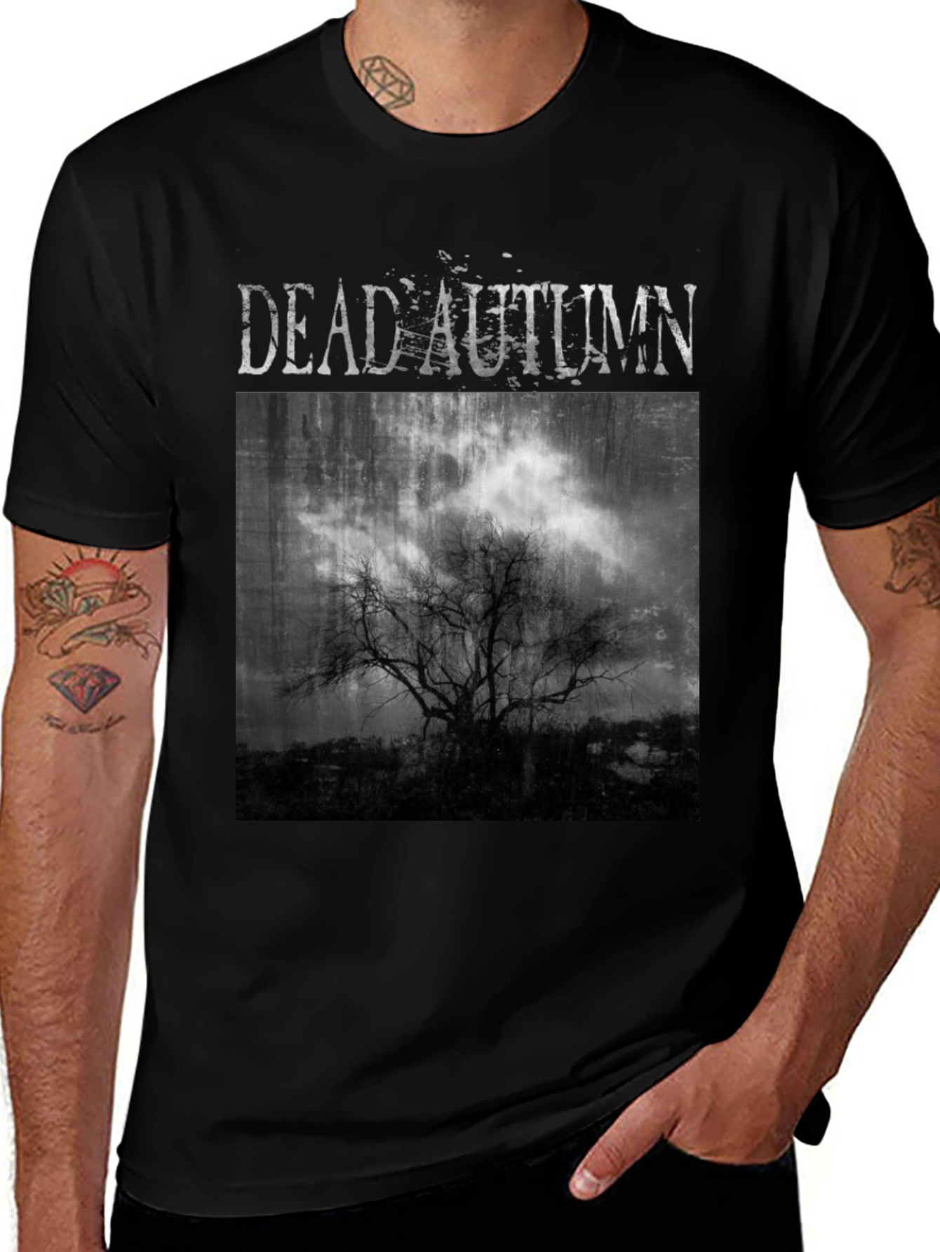 Variant 6 of Dead Autumn Graphic T-Shirt - Black Cotton Tee
