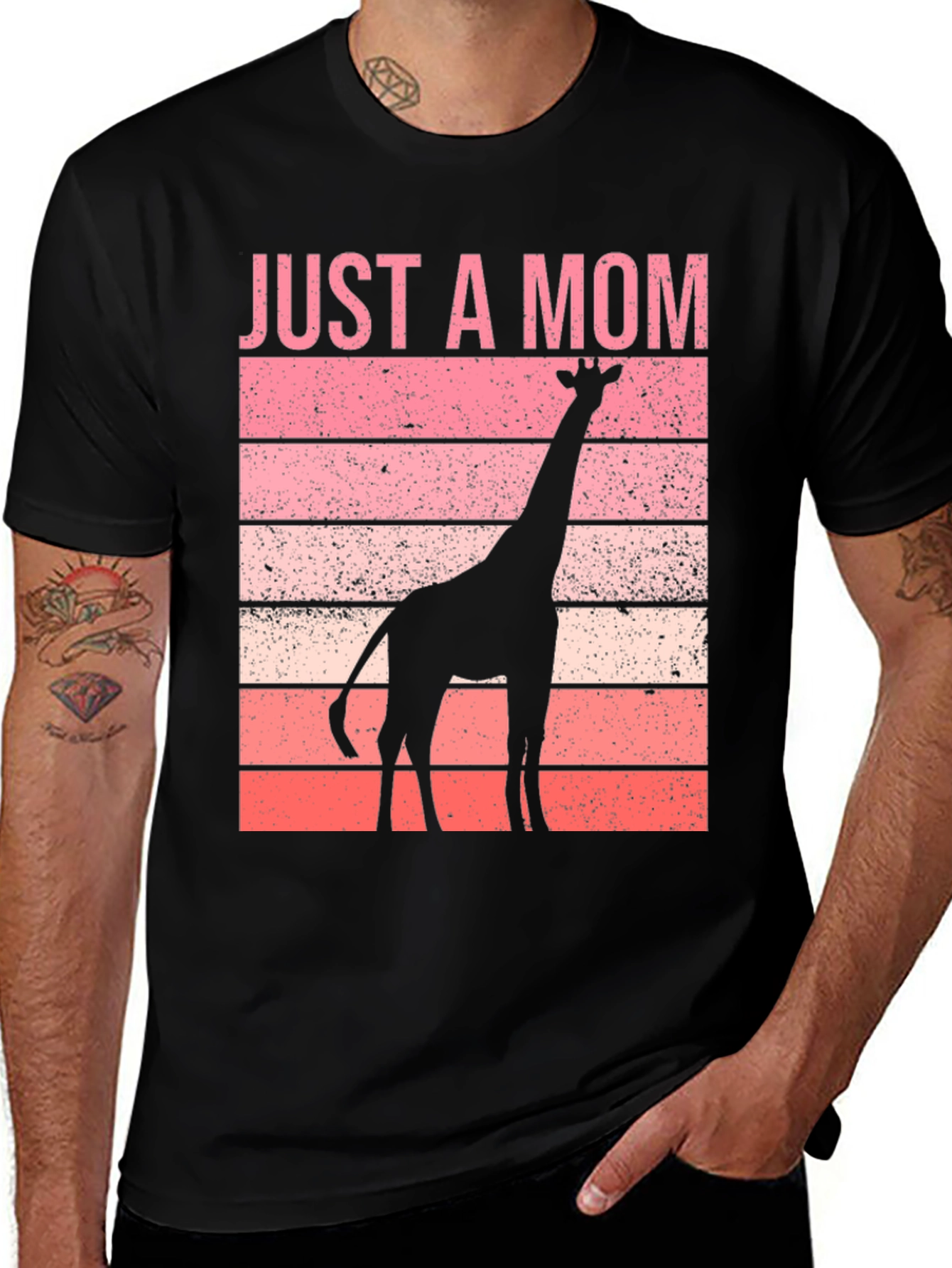 Variant 14 of Just a Mom Giraffe Graphic Tee