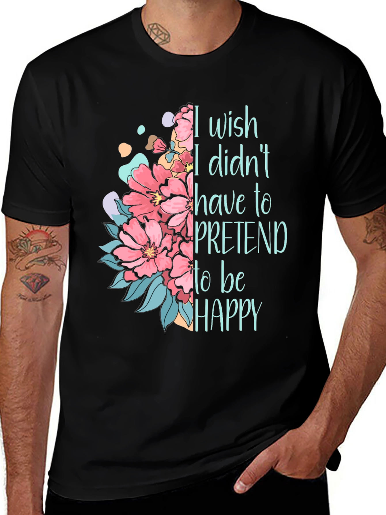 Variant 21 of Floral 'I Wish' Graphic T-Shirt