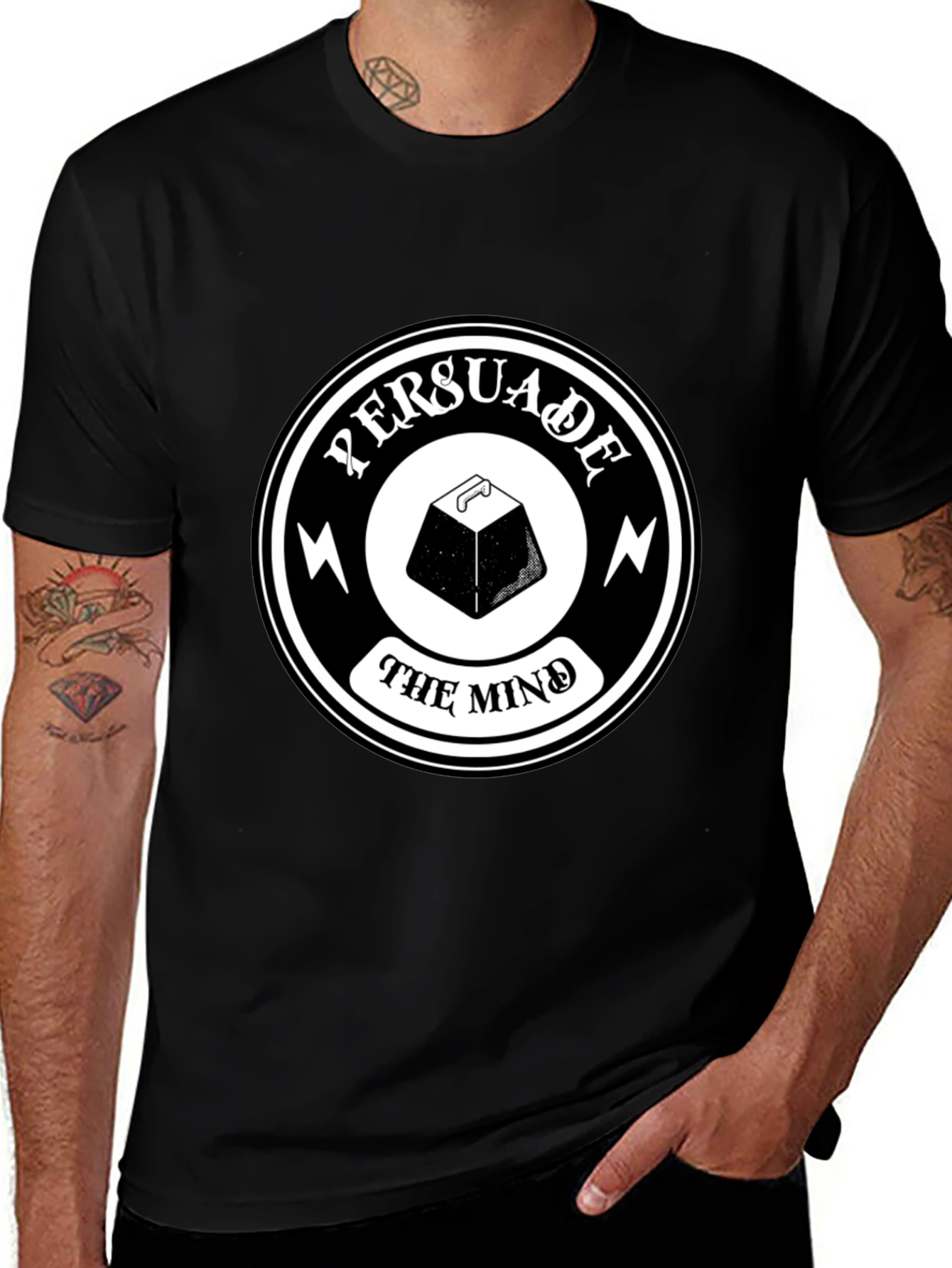 Variant 3 of Persuade the Mind Graphic Tee - Black T-Shirt