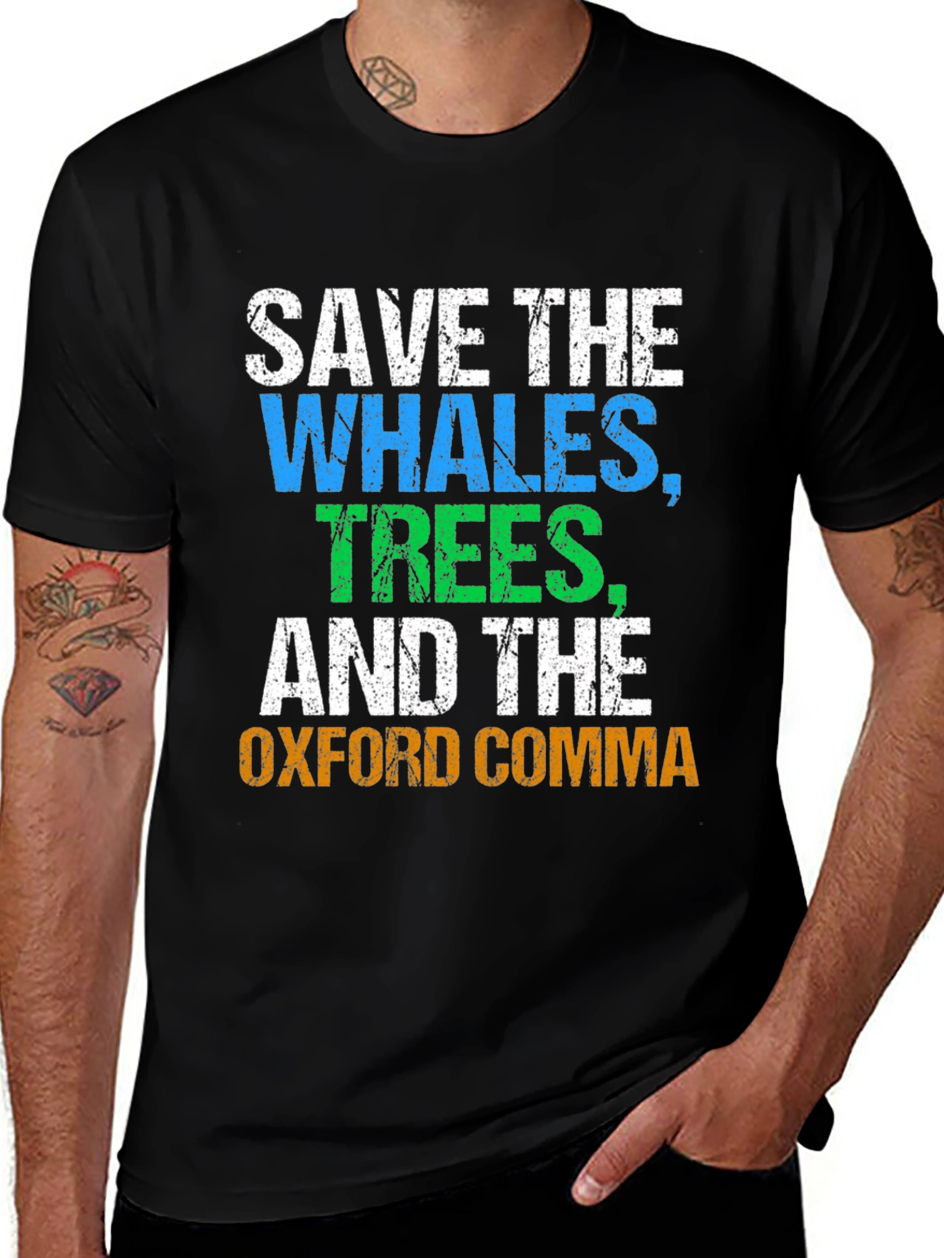 Variant 3 of Save the Whales, Trees, and Oxford Comma T-Shirt