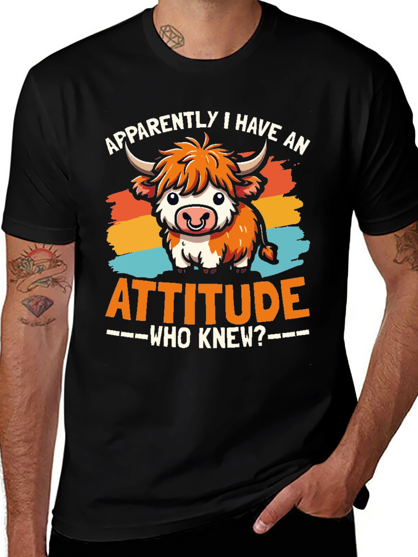 Variant 12 of Attitude Cow Graphic Tee - Trendy Unisex T-Shirt