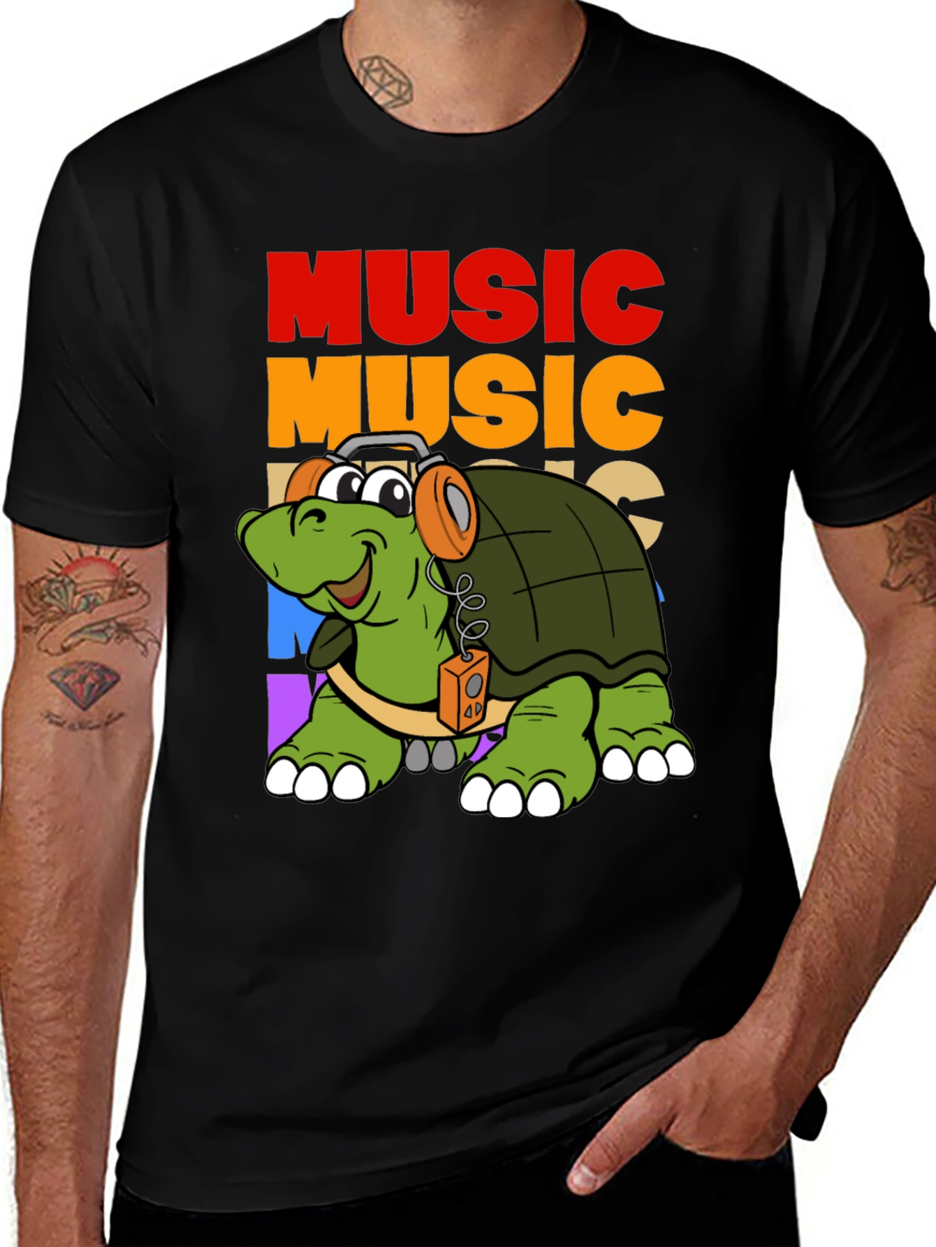 Variant 11 of Music Turtle Graphic T-Shirt