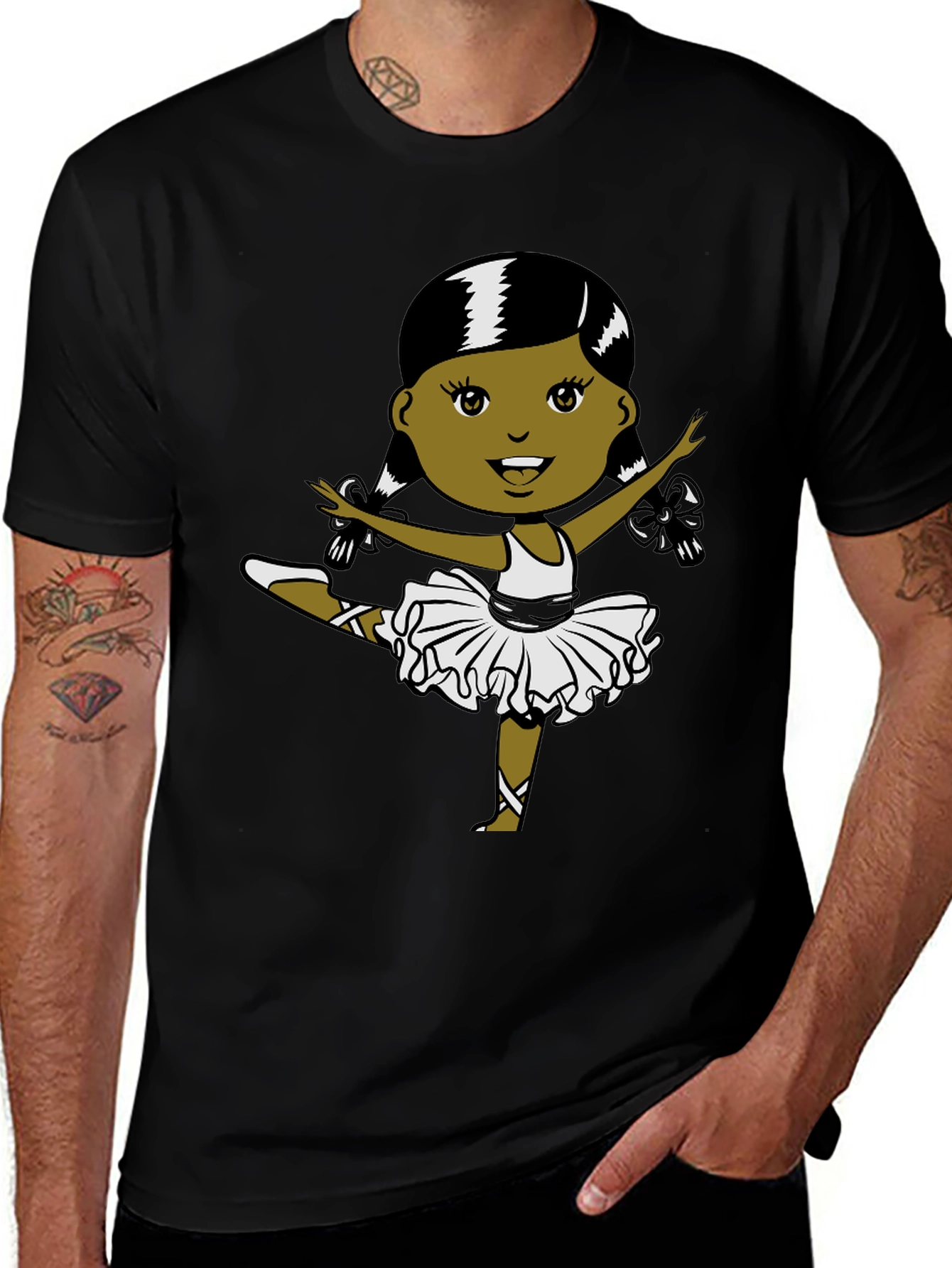Ballerina Graphic T-Shirt - Black