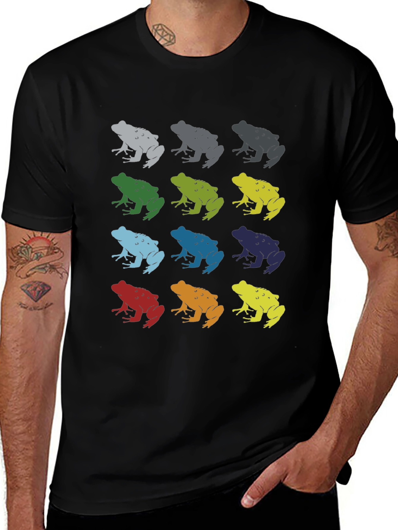 Variant 26 of Colorful Frogs Graphic T-Shirt
