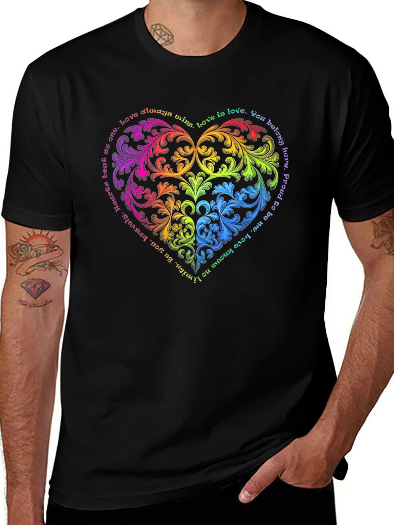 Variant 23 of Pride Heart T-Shirt: Love Wins