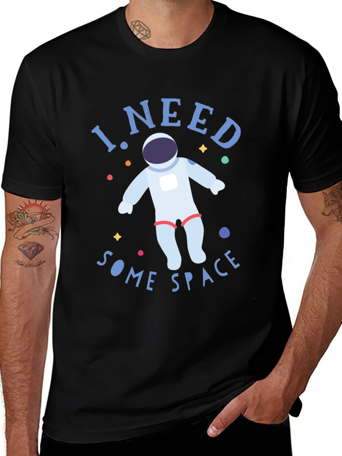 Variant 9 of I Need Some Space Black Graphic Tee