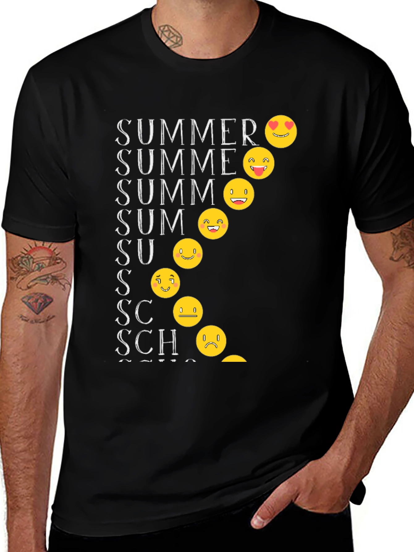 Variant 6 of Summer Emoji T-Shirt - Fun & Stylish Black Tee