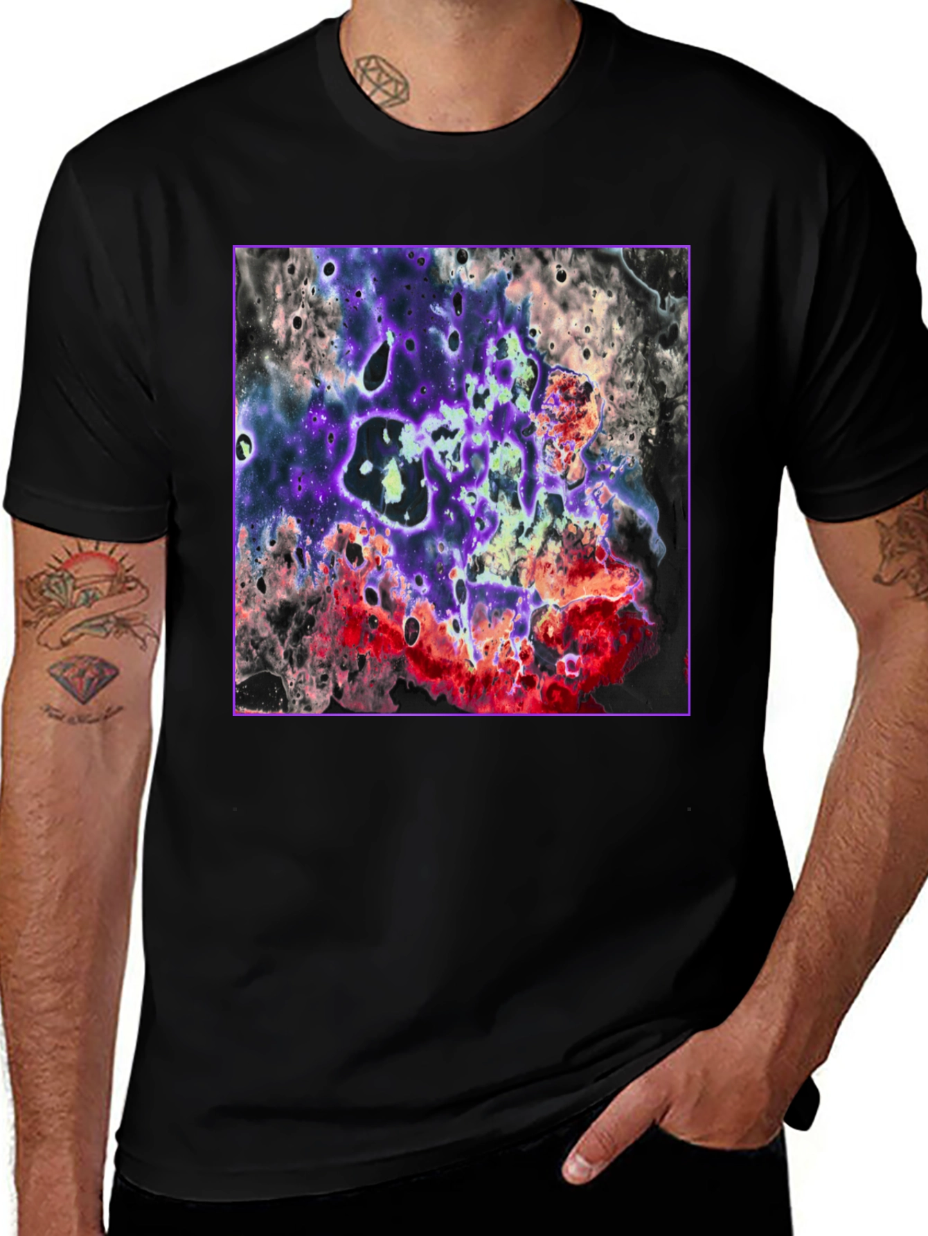 Variant 25 of Abstract Galaxy T-Shirt - Black Graphic Tee